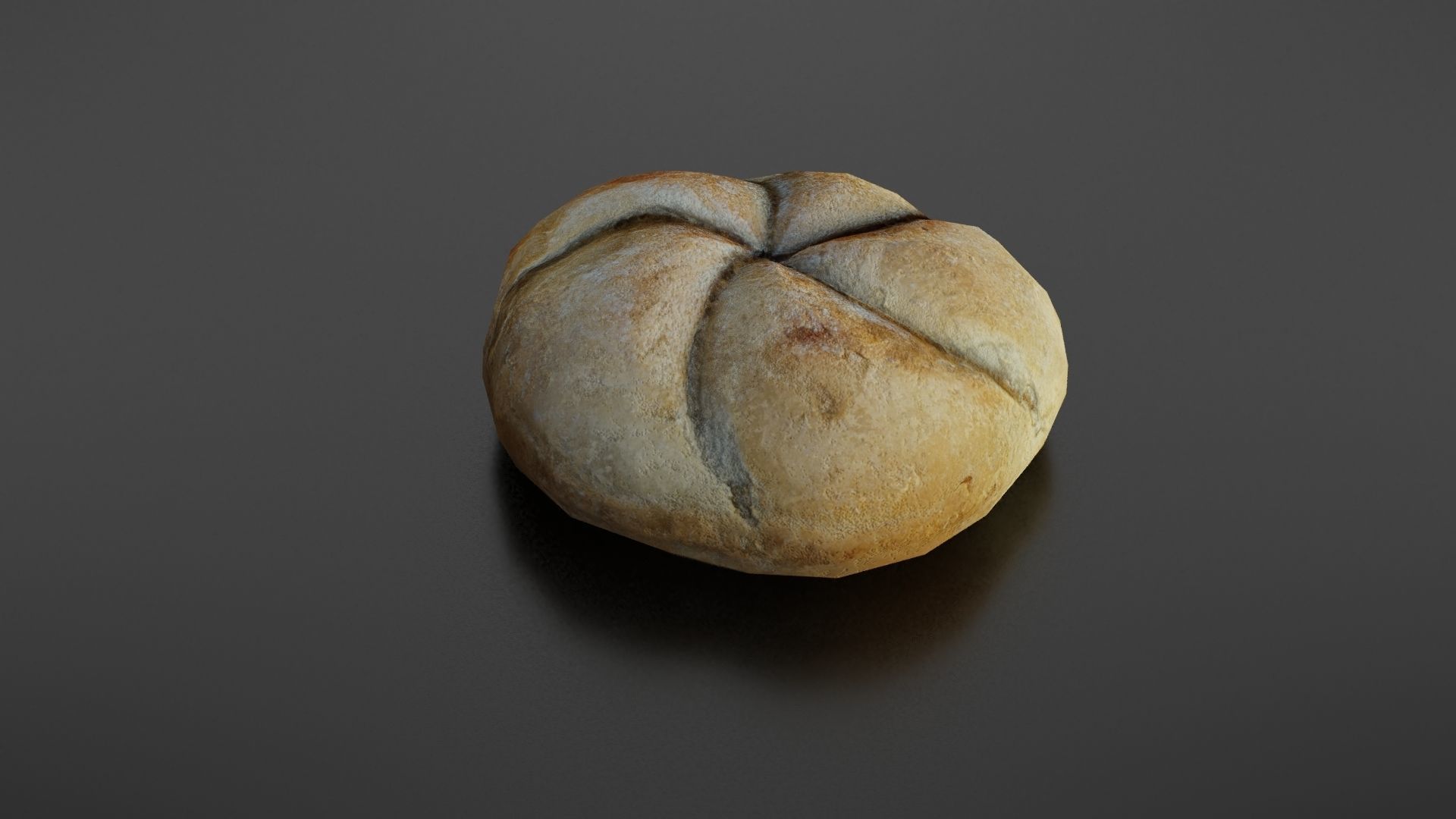 Kaiser bread roll Low-poly 3D model_11