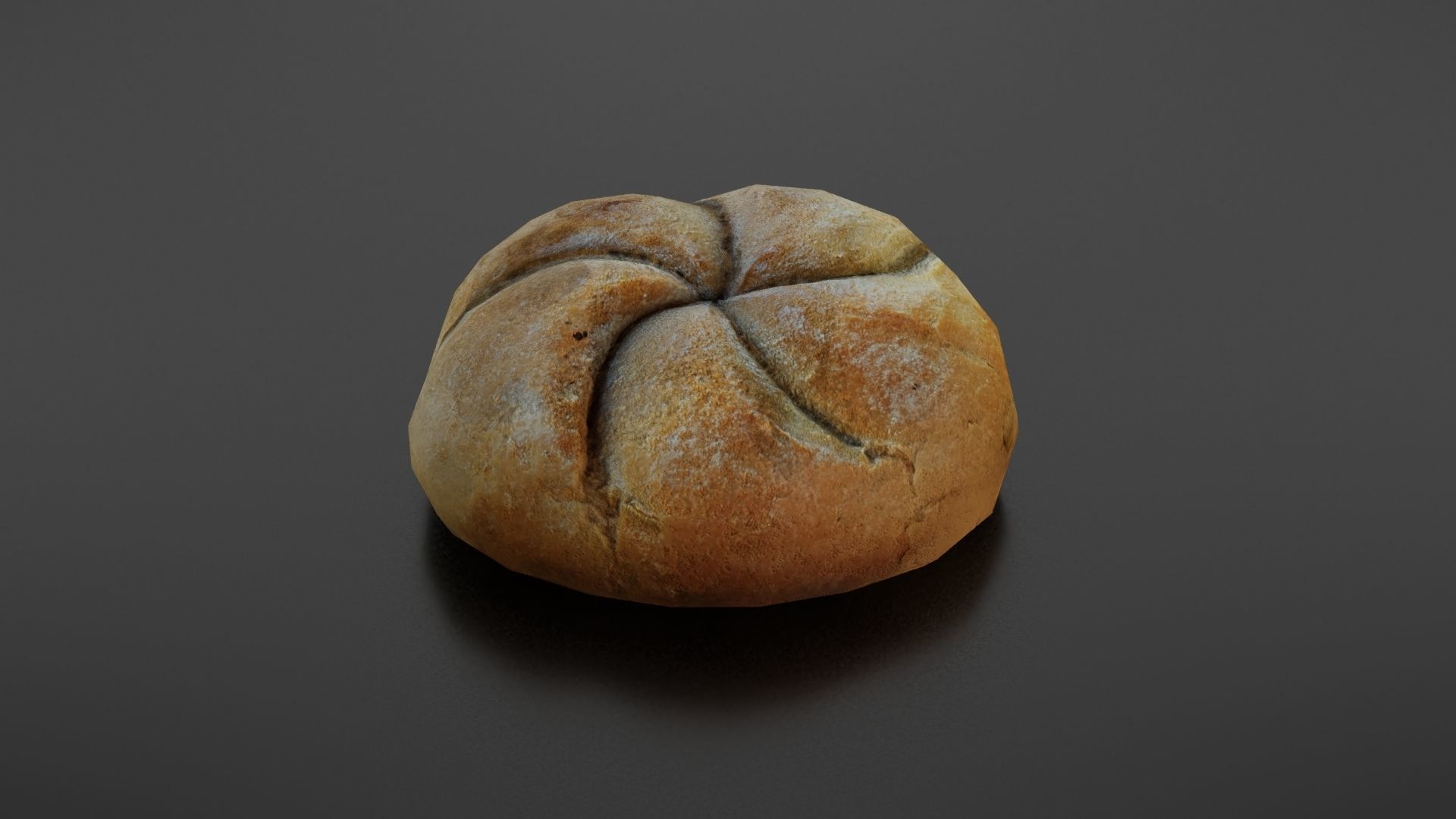 Kaiser bread roll Low-poly 3D model_2