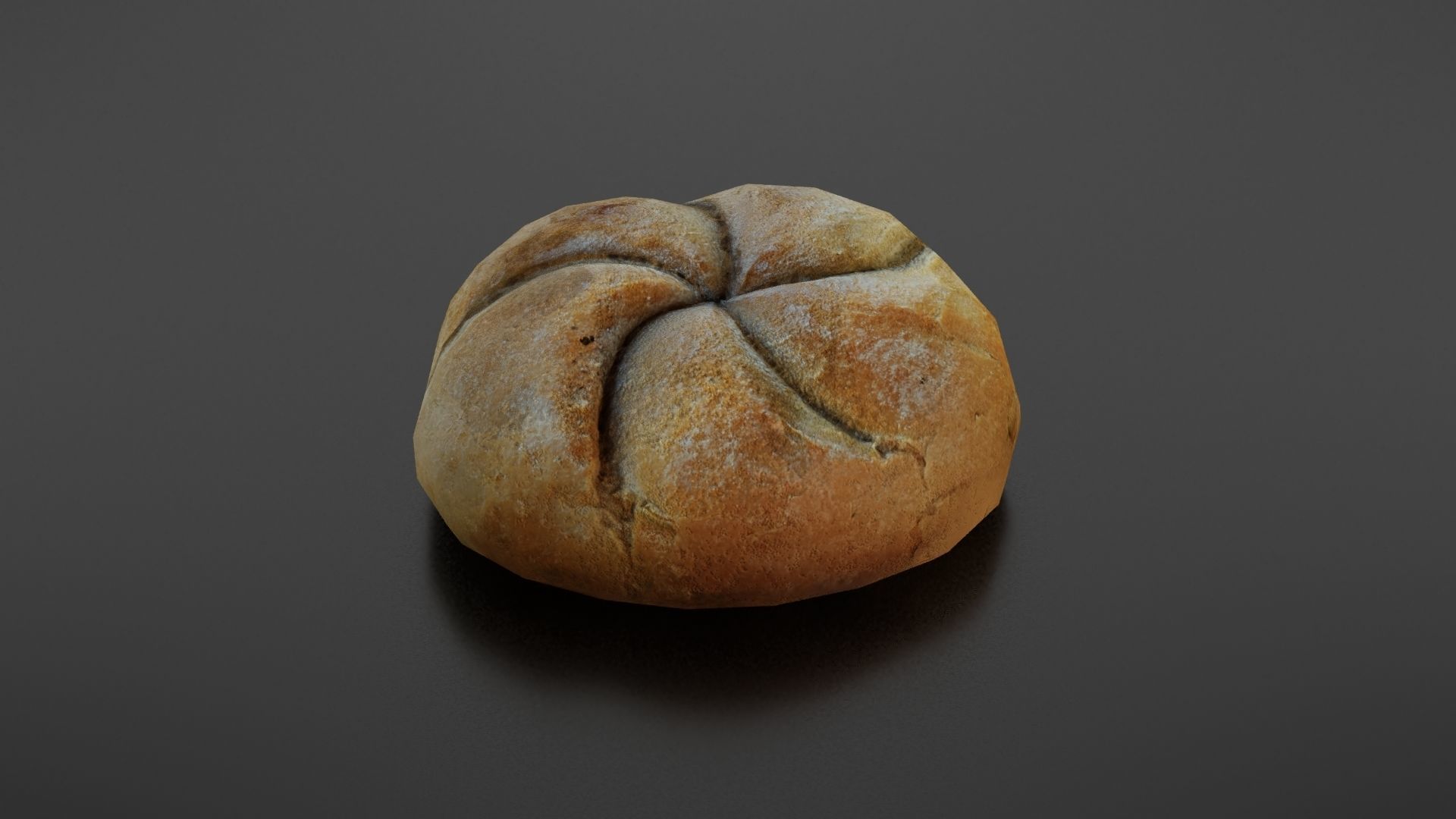 Kaiser bread roll Low-poly 3D model_3