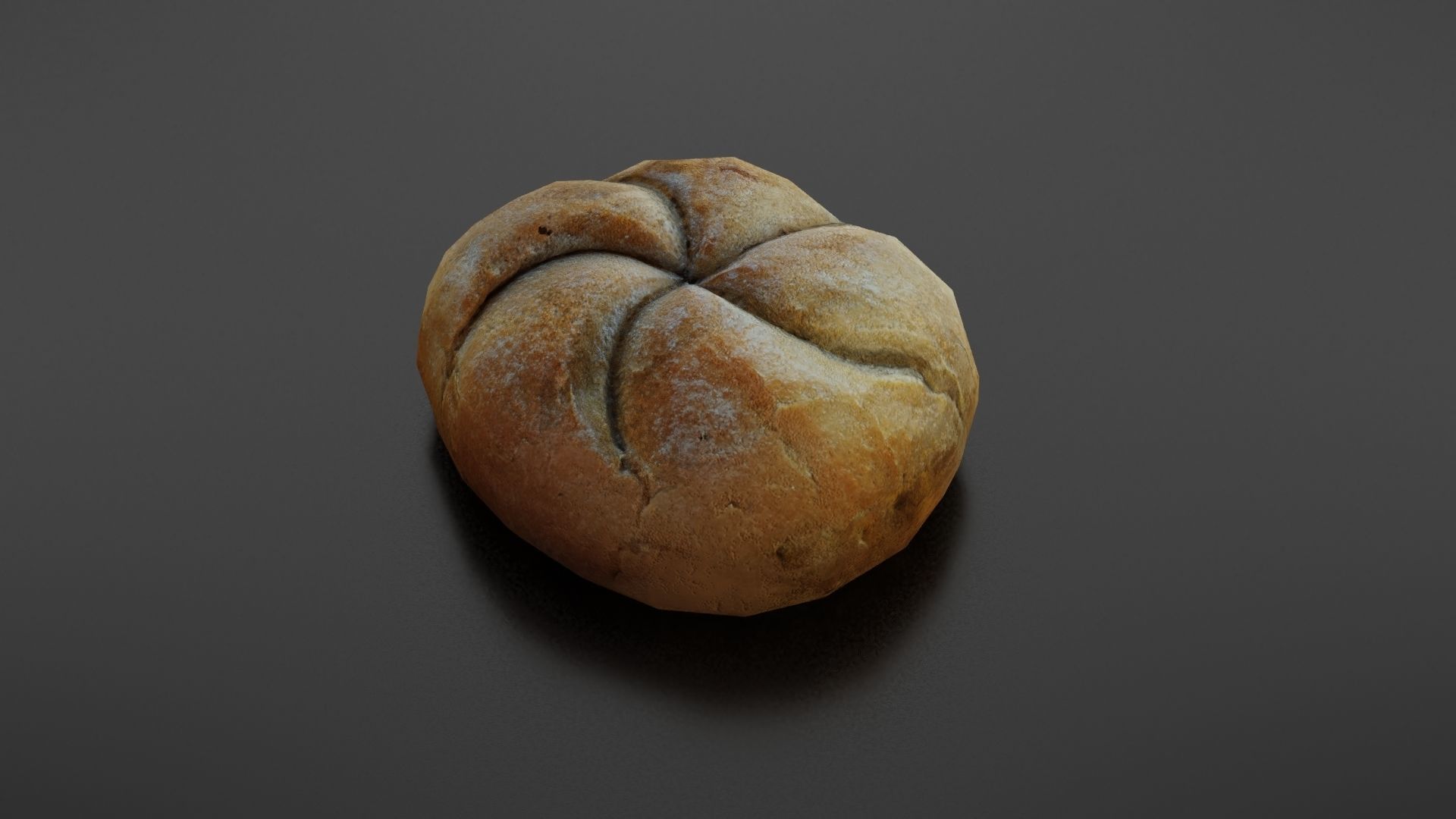 Kaiser bread roll Low-poly 3D model_17