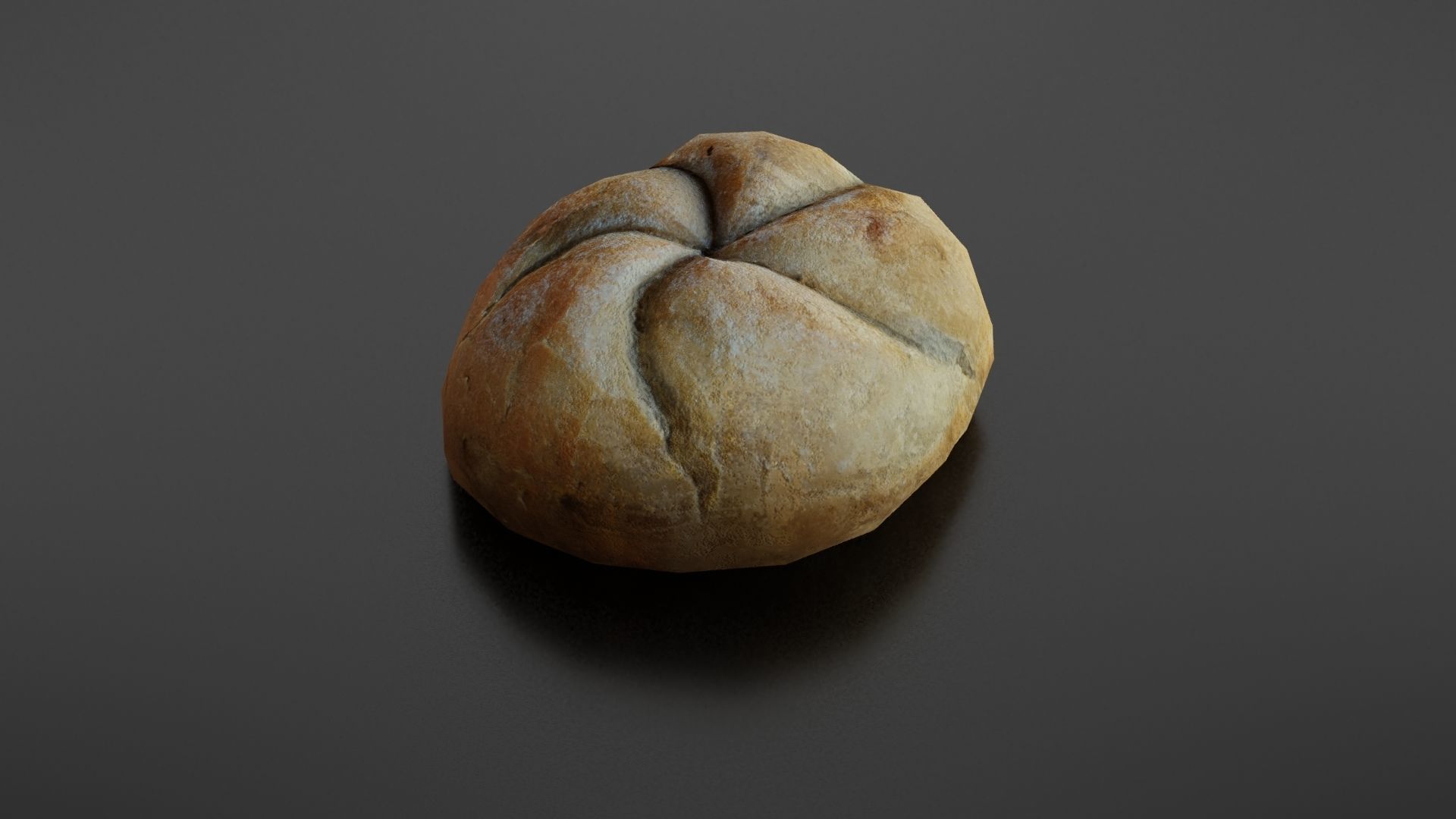 Kaiser bread roll Low-poly 3D model_14