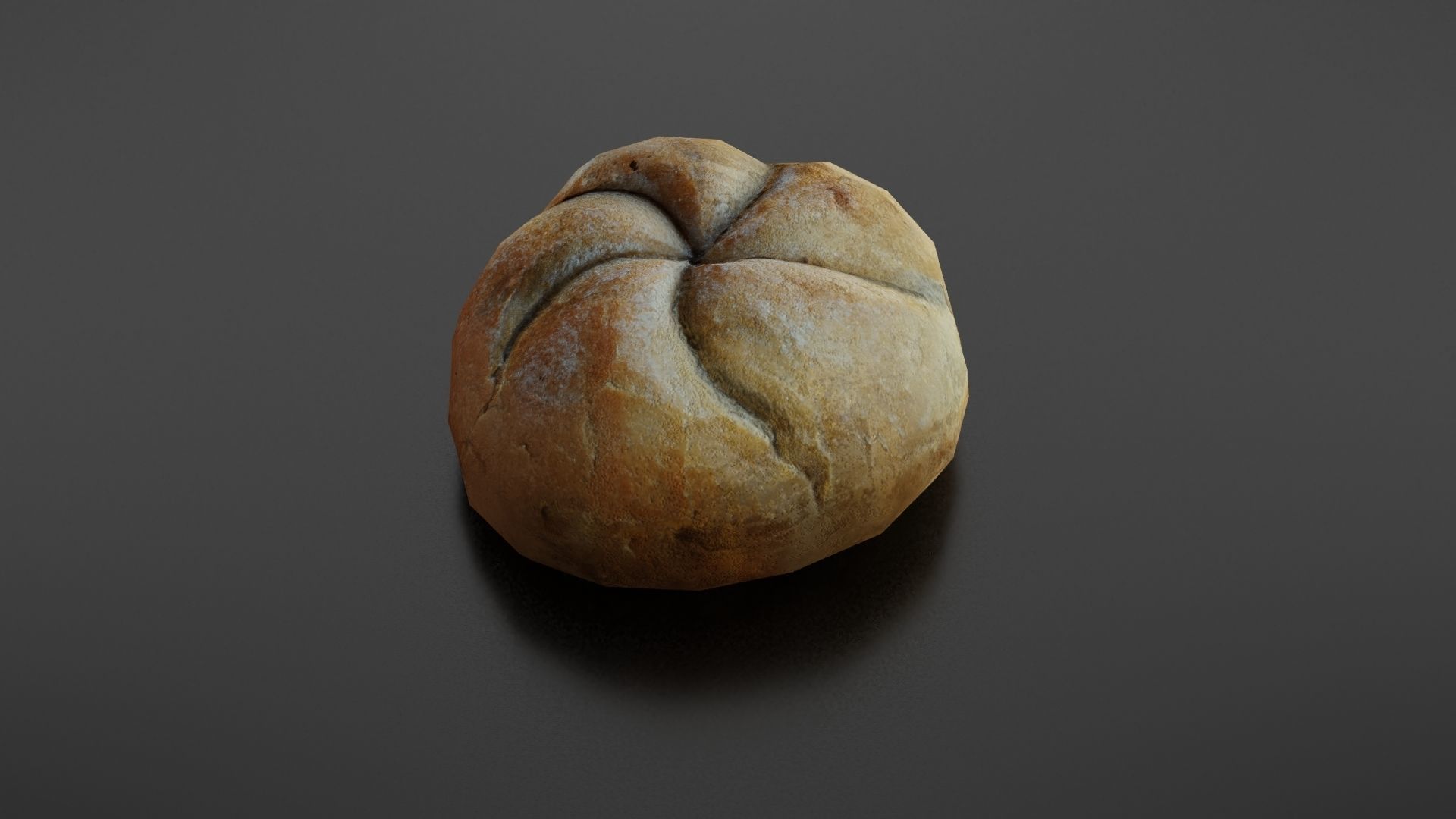 Kaiser bread roll Low-poly 3D model_15