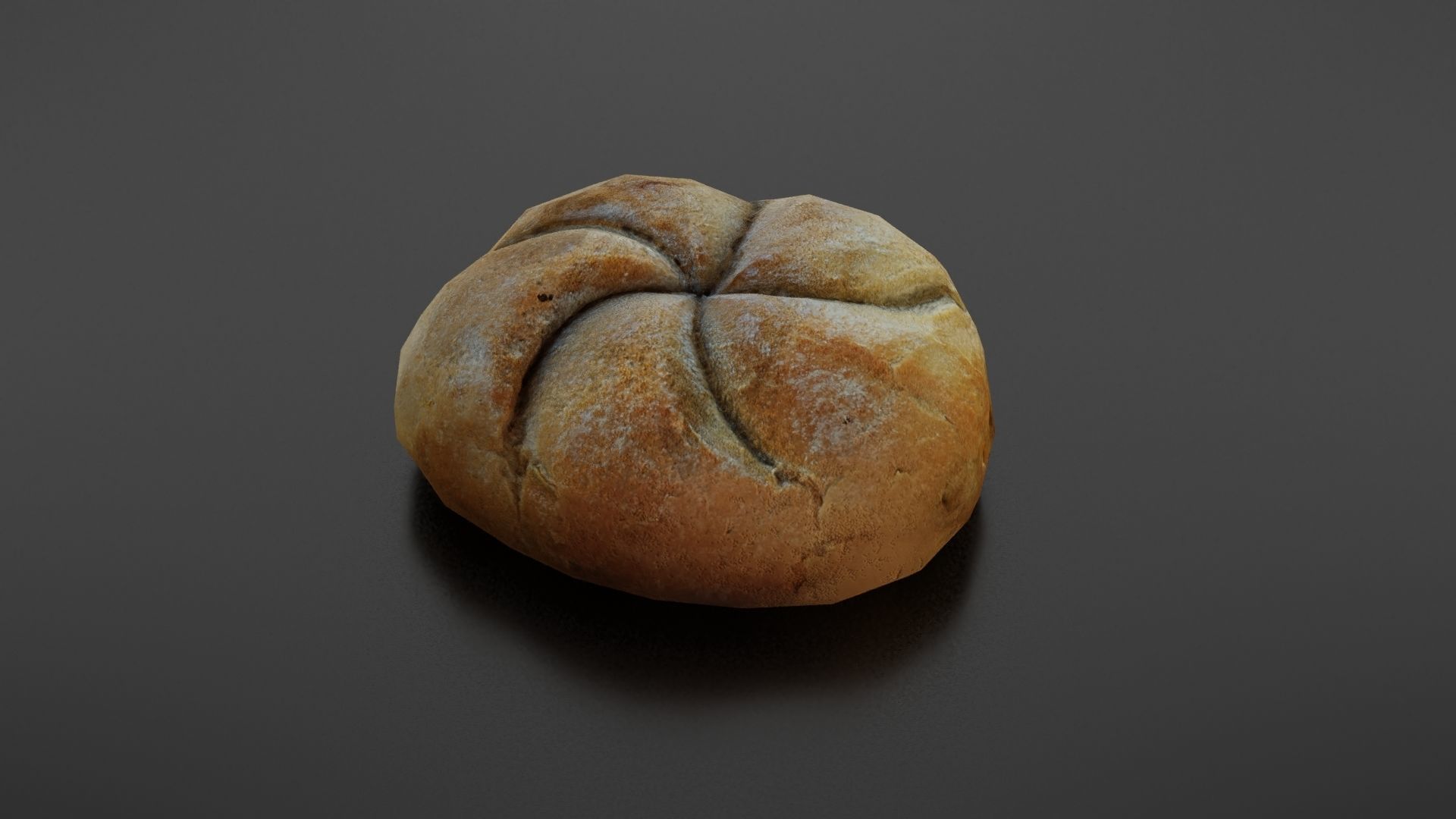 Kaiser bread roll Low-poly 3D model_19