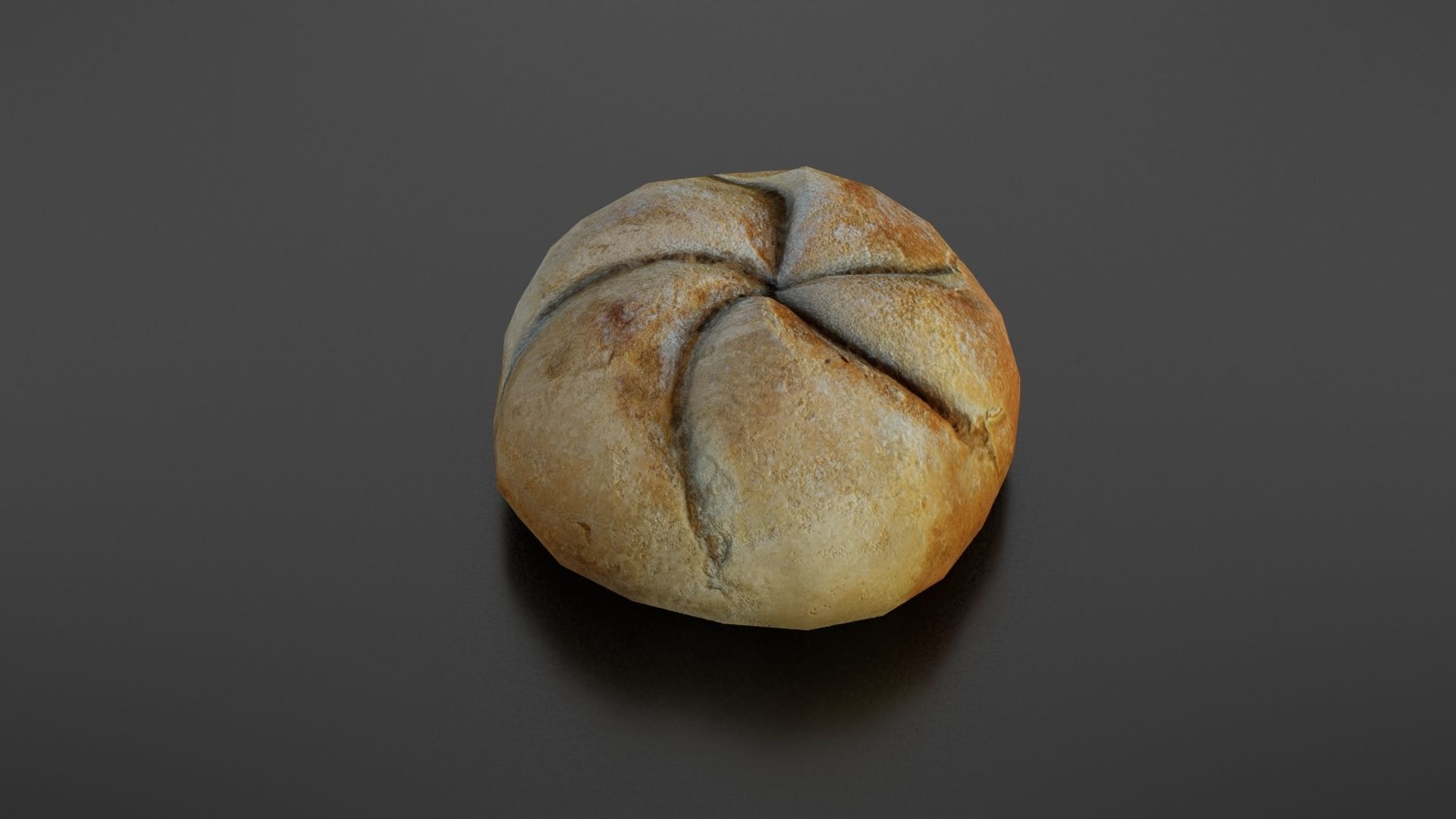 Kaiser bread roll Low-poly 3D model_8