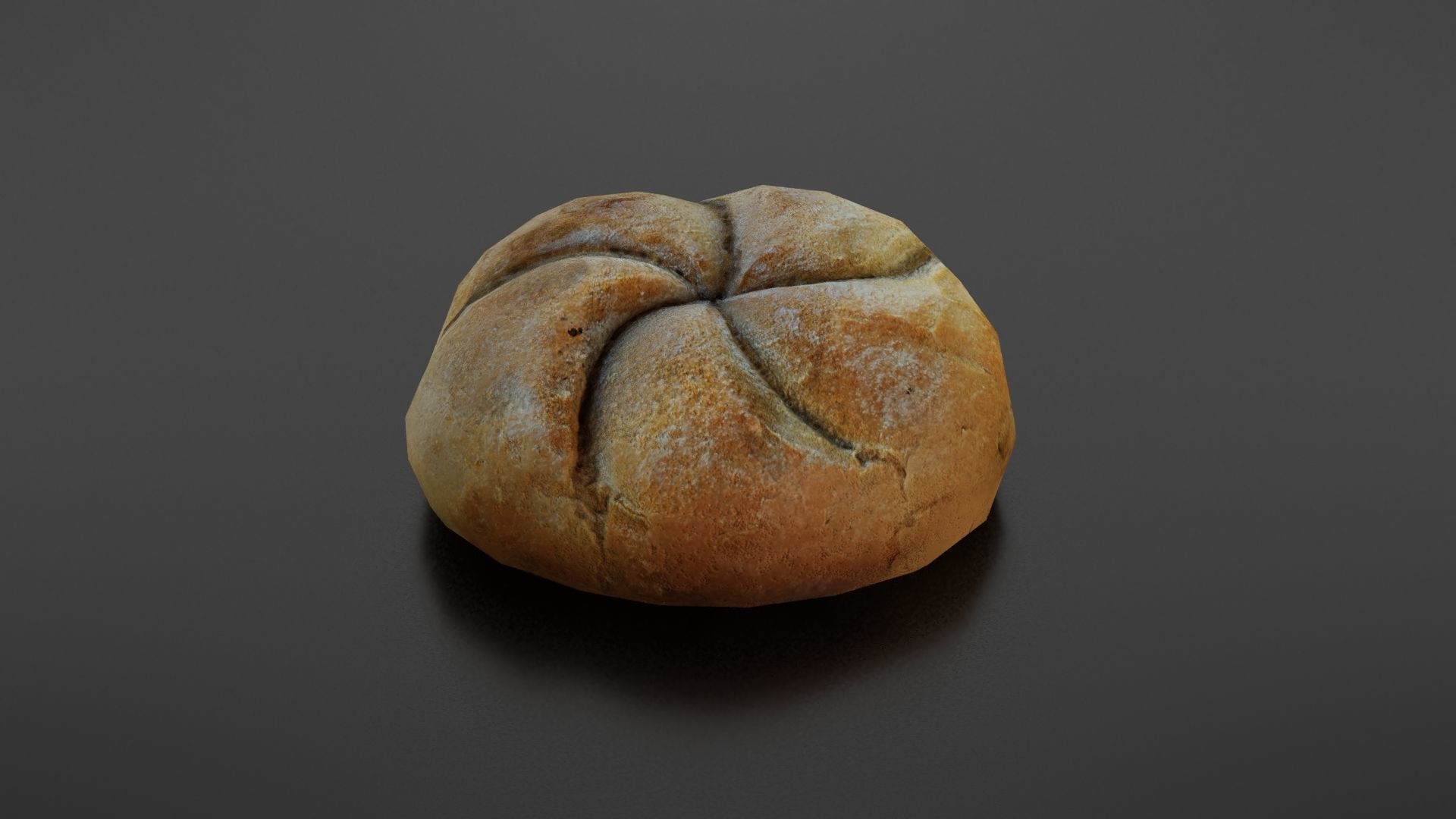 Kaiser bread roll Low-poly 3D model_21