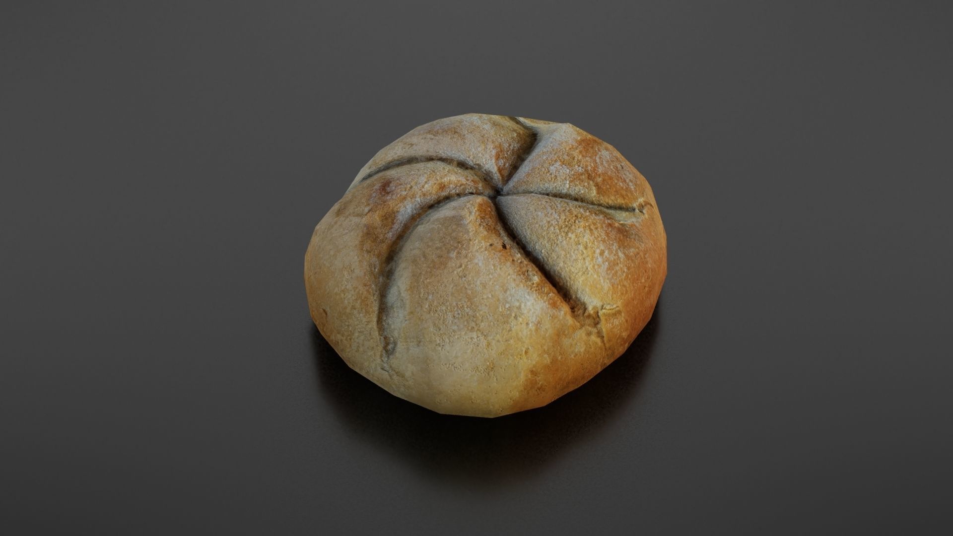 Kaiser bread roll Low-poly 3D model_7