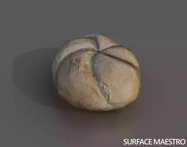 Kaiser bread roll Low-poly 3D model