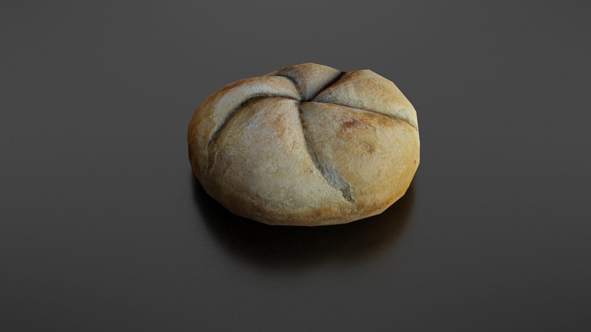 Kaiser bread roll Low-poly 3D model_12