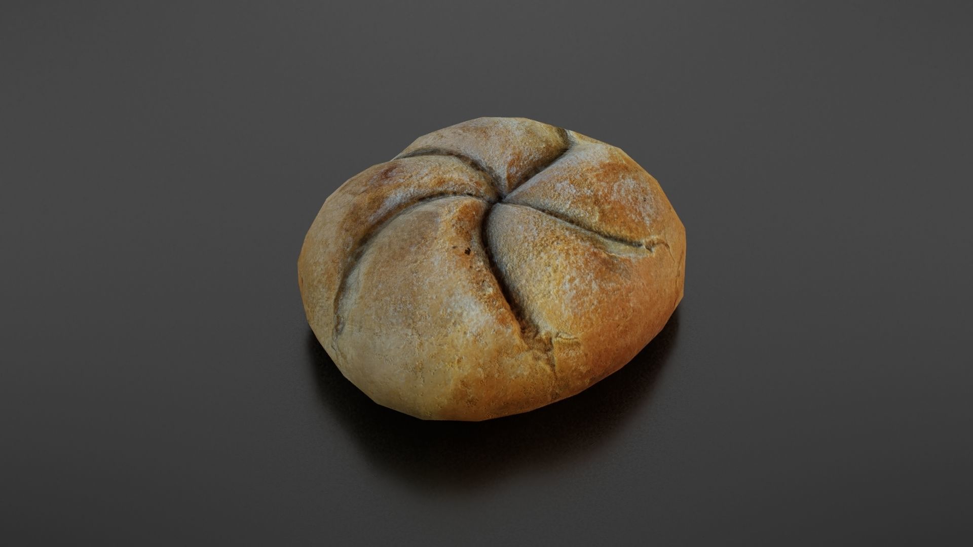 Kaiser bread roll Low-poly 3D model_6