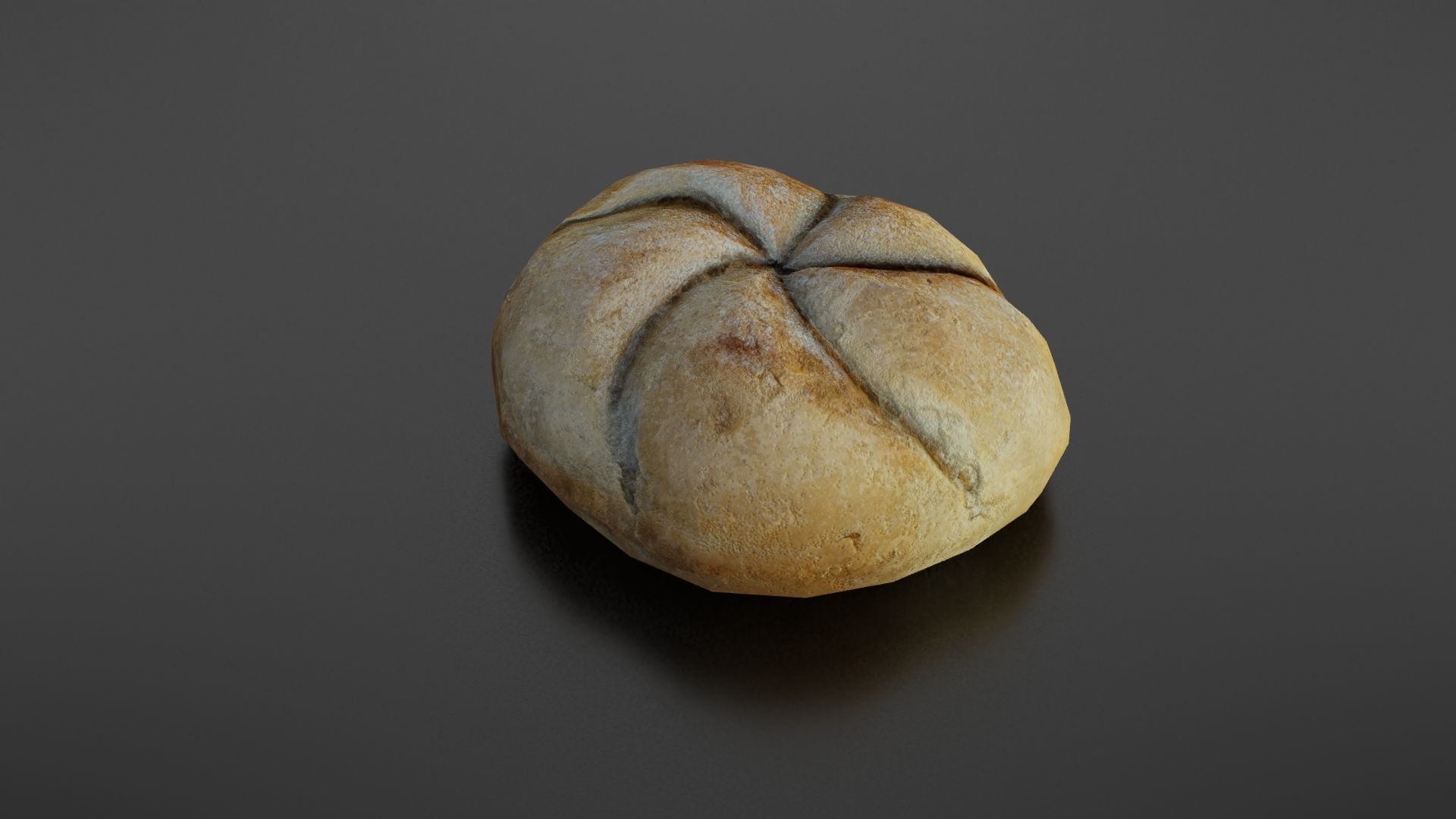 Kaiser bread roll Low-poly 3D model_10