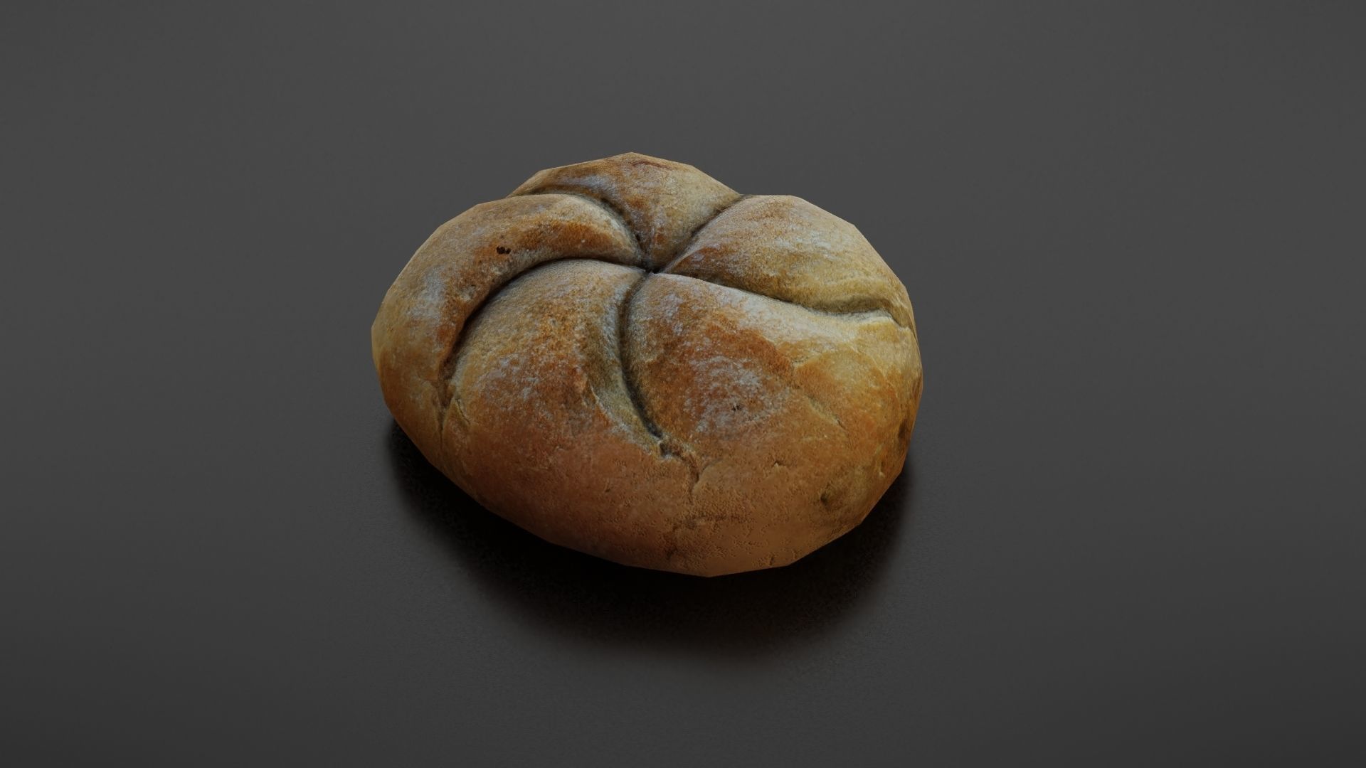 Kaiser bread roll Low-poly 3D model_18