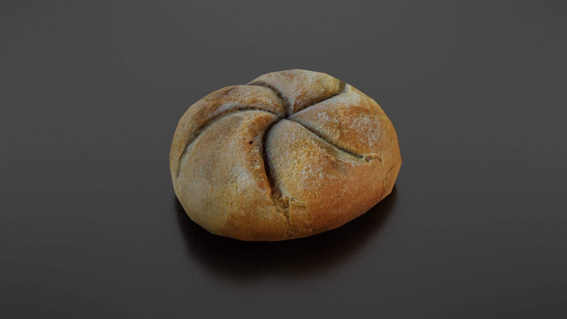 Kaiser bread roll Low-poly 3D model_5
