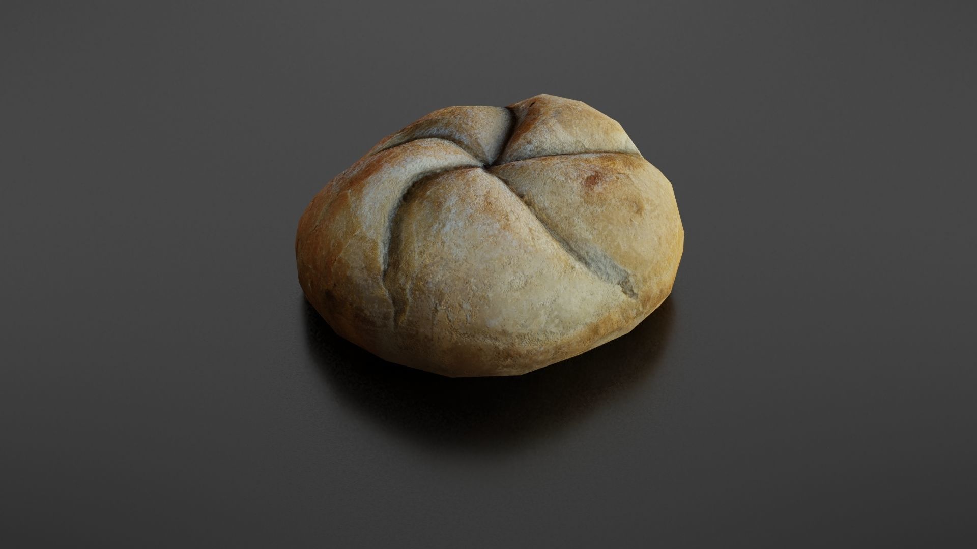 Kaiser bread roll Low-poly 3D model_13