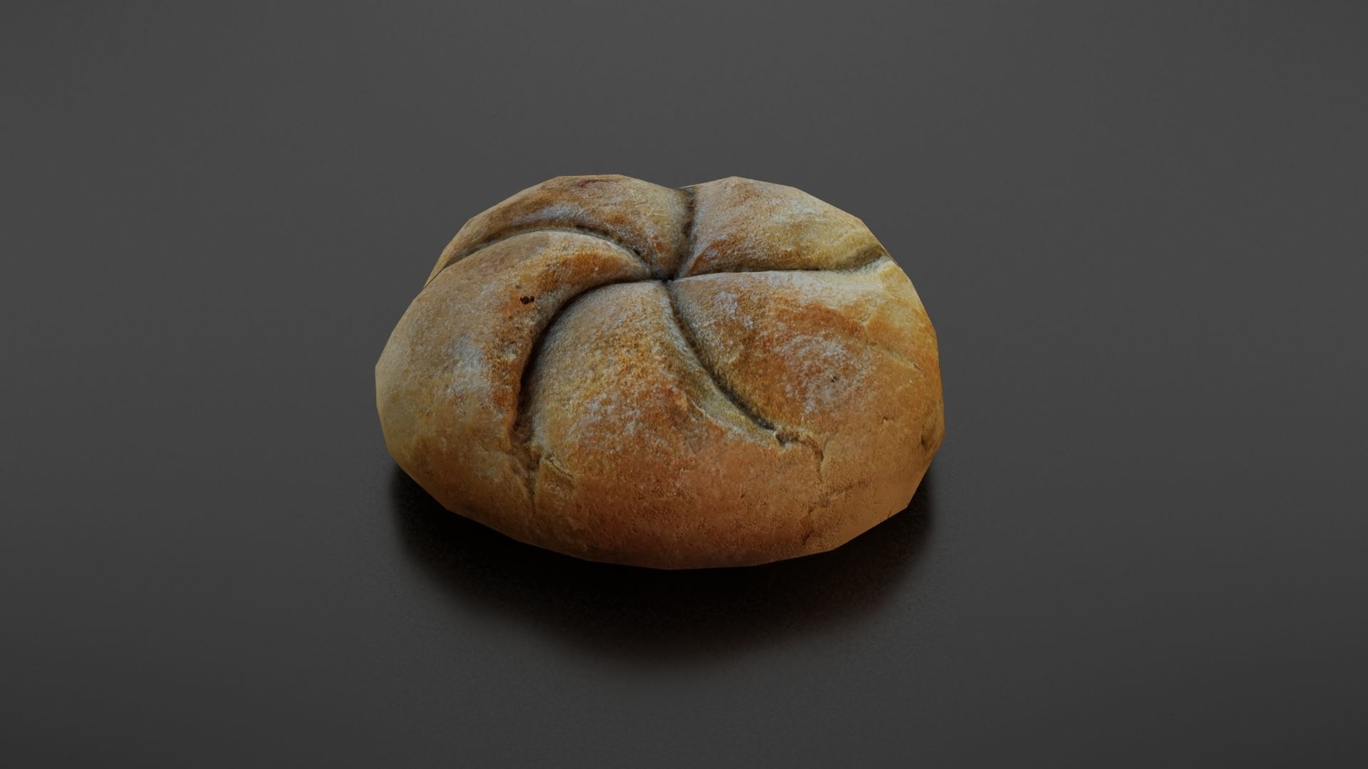 Kaiser bread roll Low-poly 3D model_20