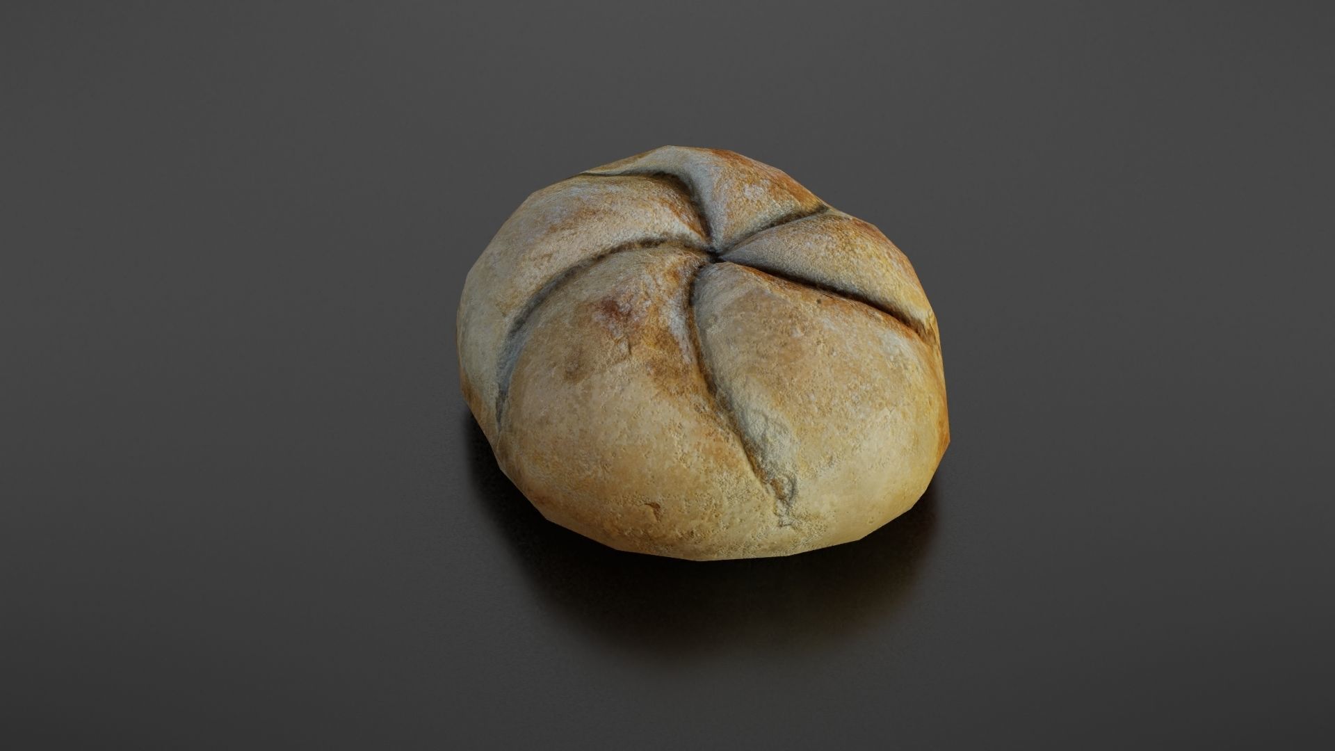 Kaiser bread roll Low-poly 3D model_9