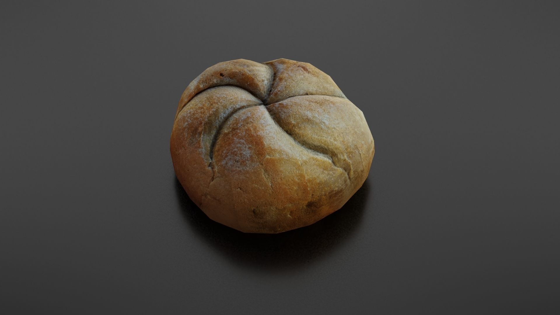 Kaiser bread roll Low-poly 3D model_16