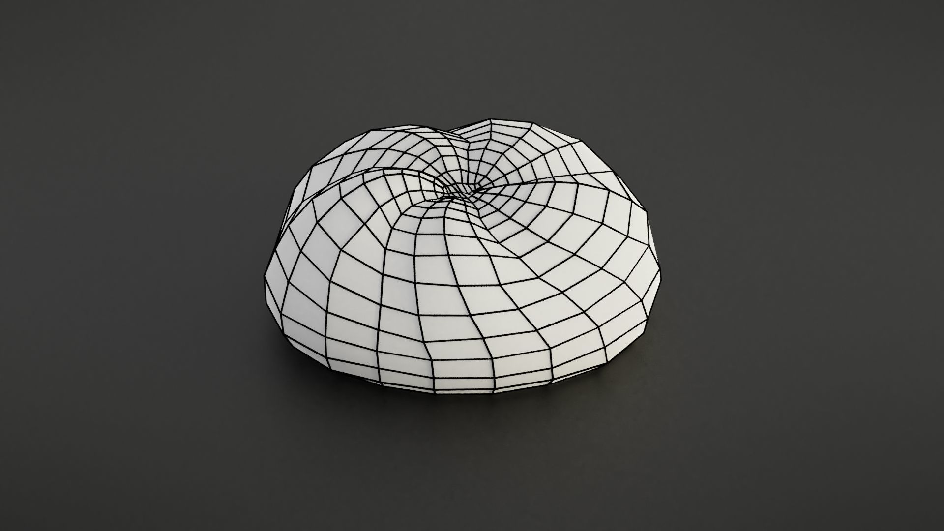 Kaiser bread roll Low-poly 3D model_22