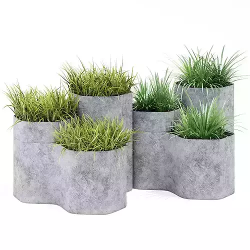 Landing four concrete planters