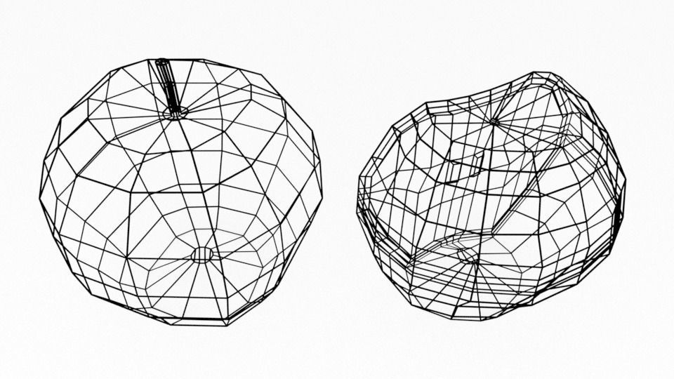 Low Poly Cartoon Apple Low-poly 3D model_7