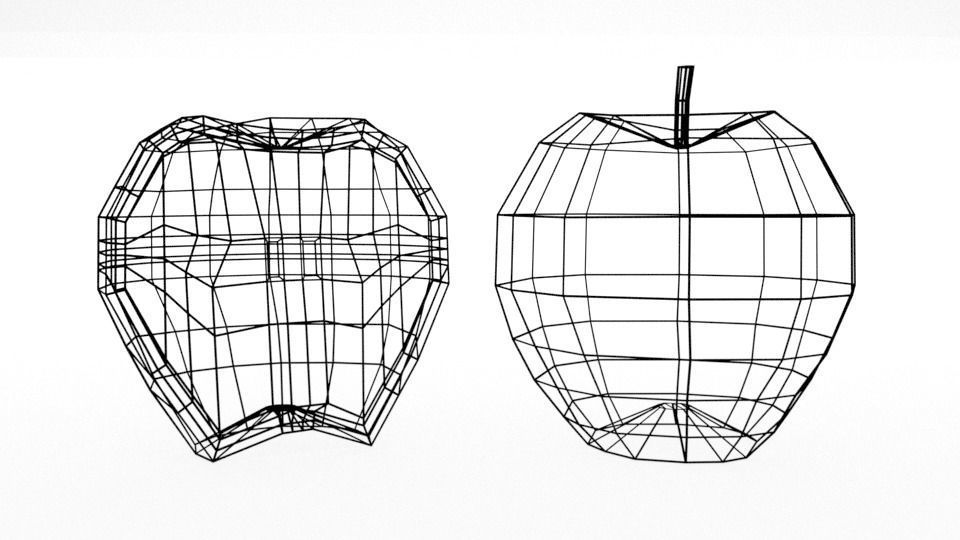 Low Poly Cartoon Apple Low-poly 3D model_5