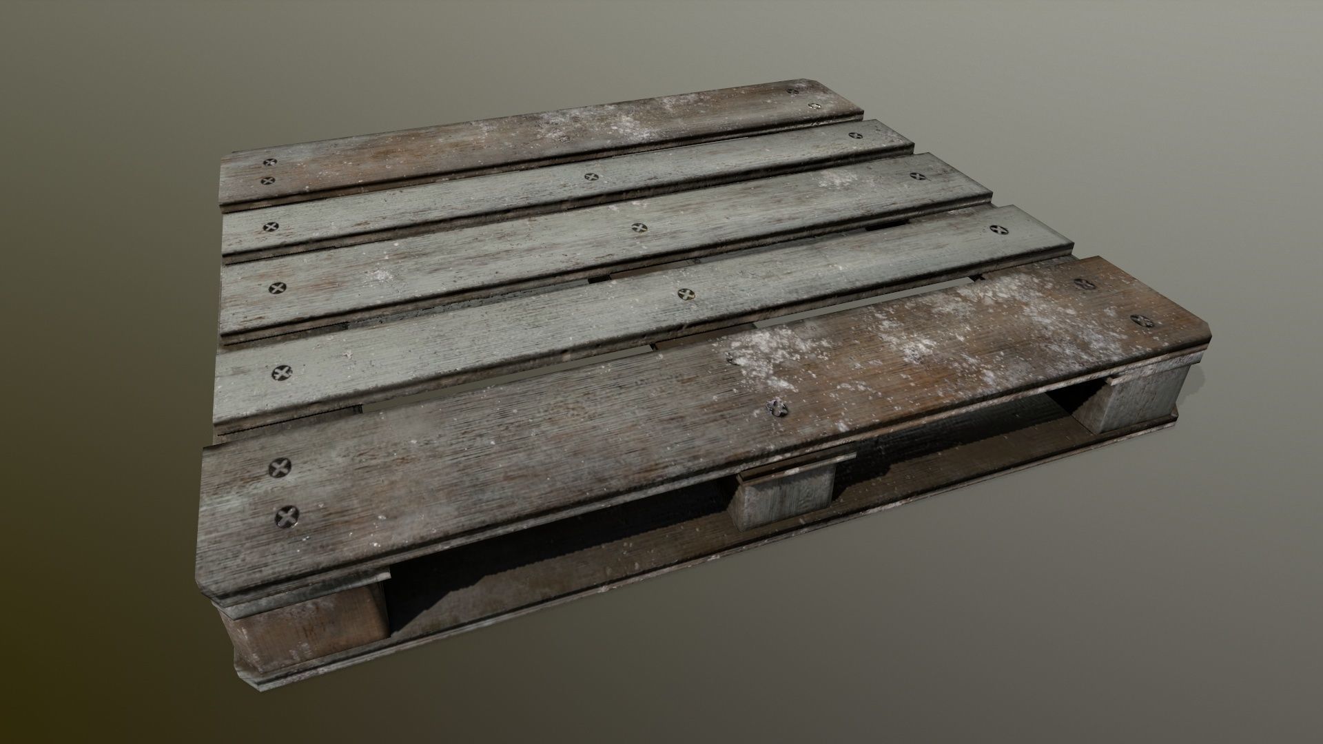 pallet three wooden pallets Low-poly 3D model_6