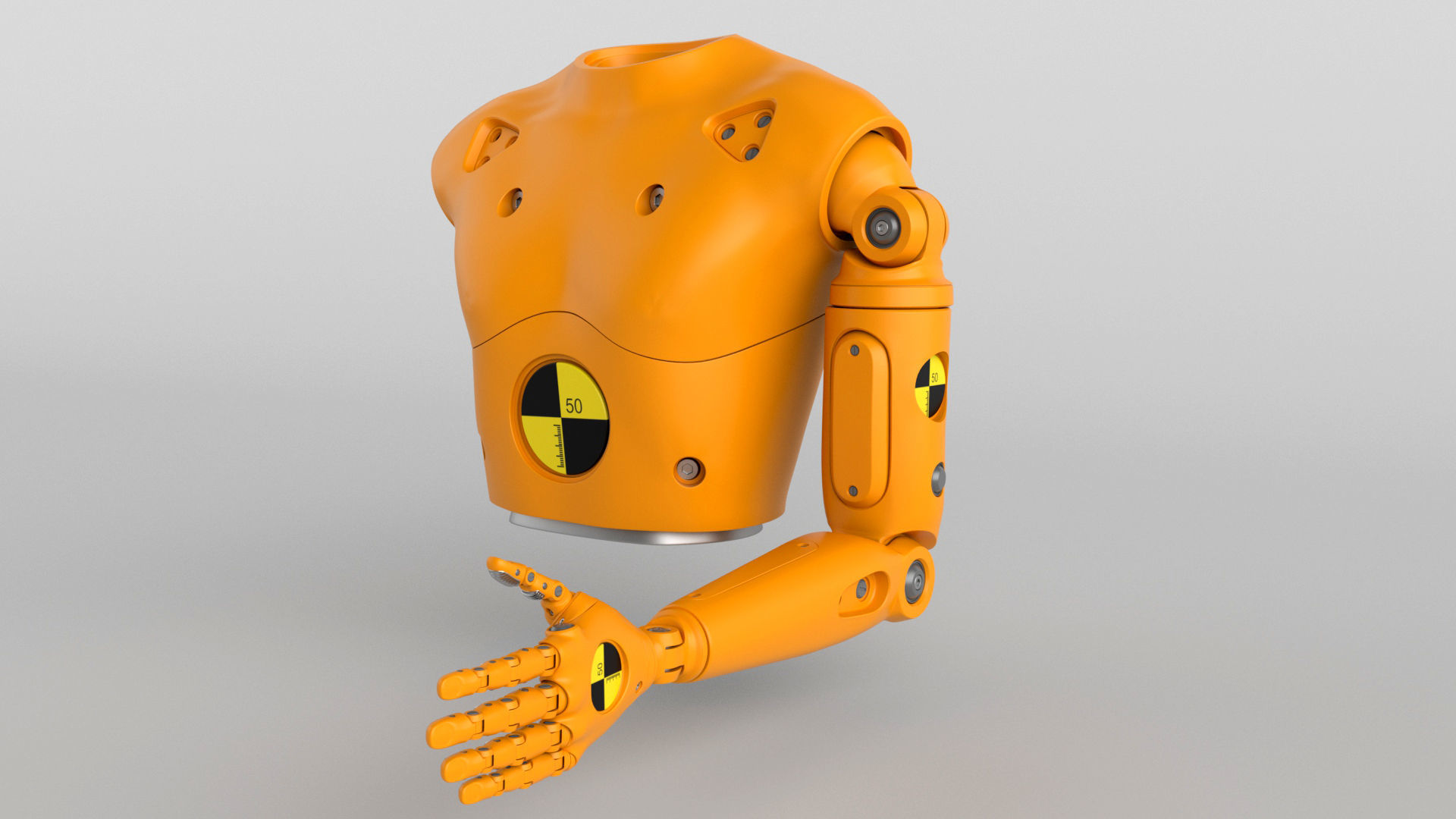 Crash Test Dummy Robot Android mechanical hand 3D model_2