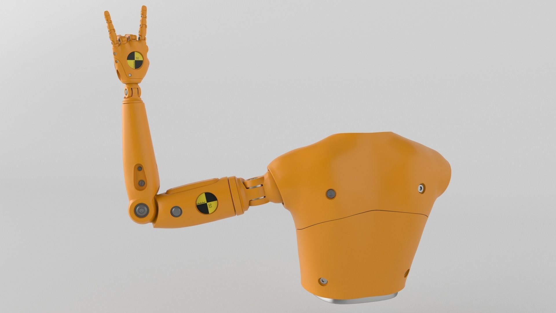 Crash Test Dummy Robot Android mechanical hand 3D model_8