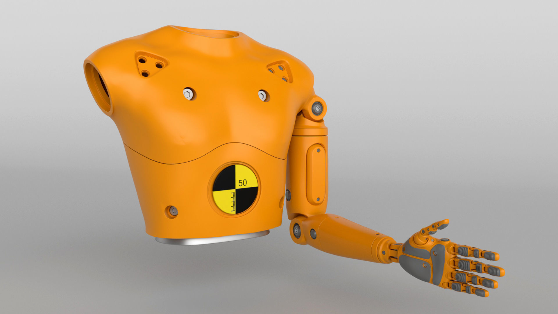 Crash Test Dummy Robot Android mechanical hand 3D model_6