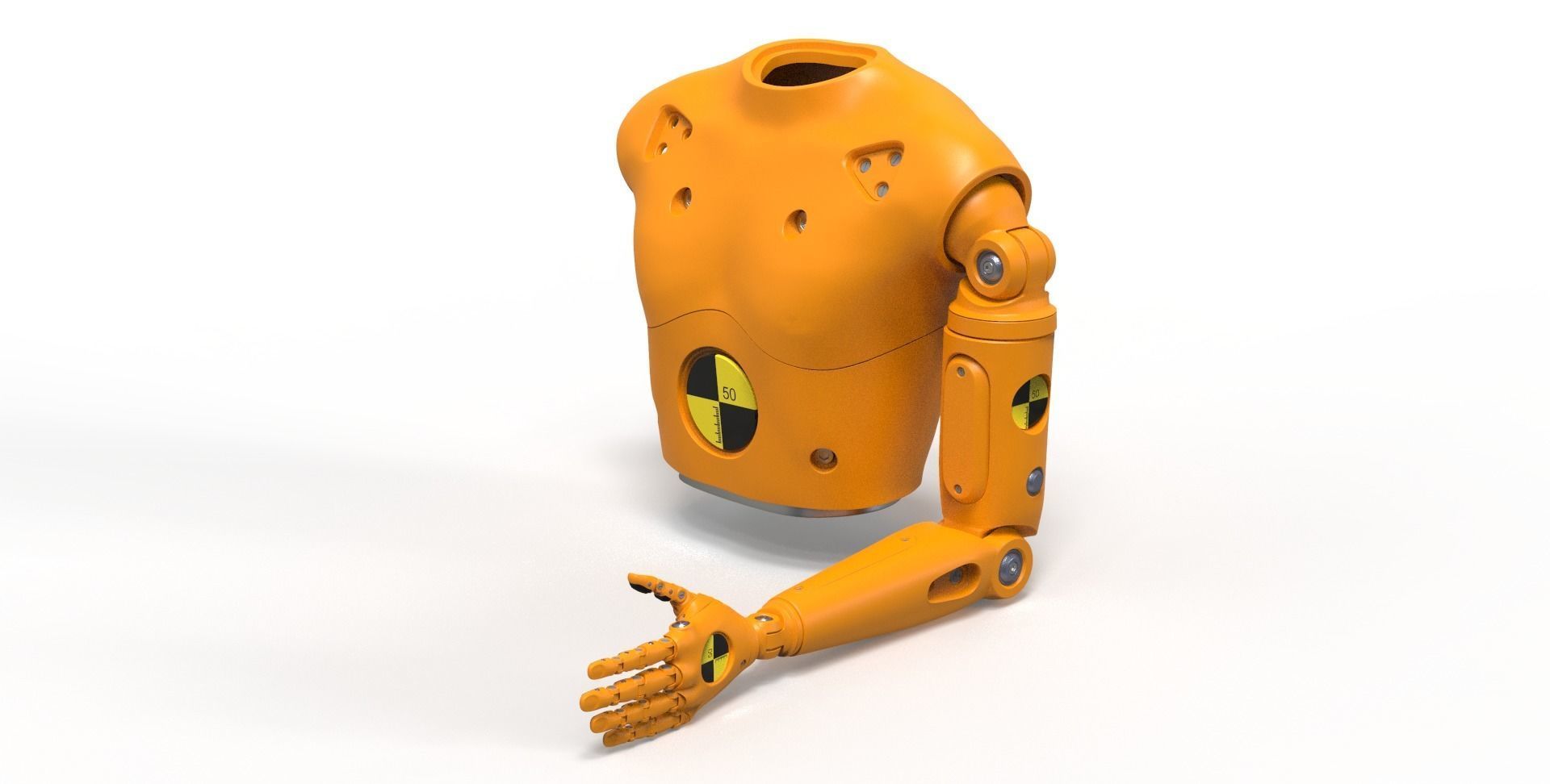 Crash Test Dummy Robot Android mechanical hand 3D model_14