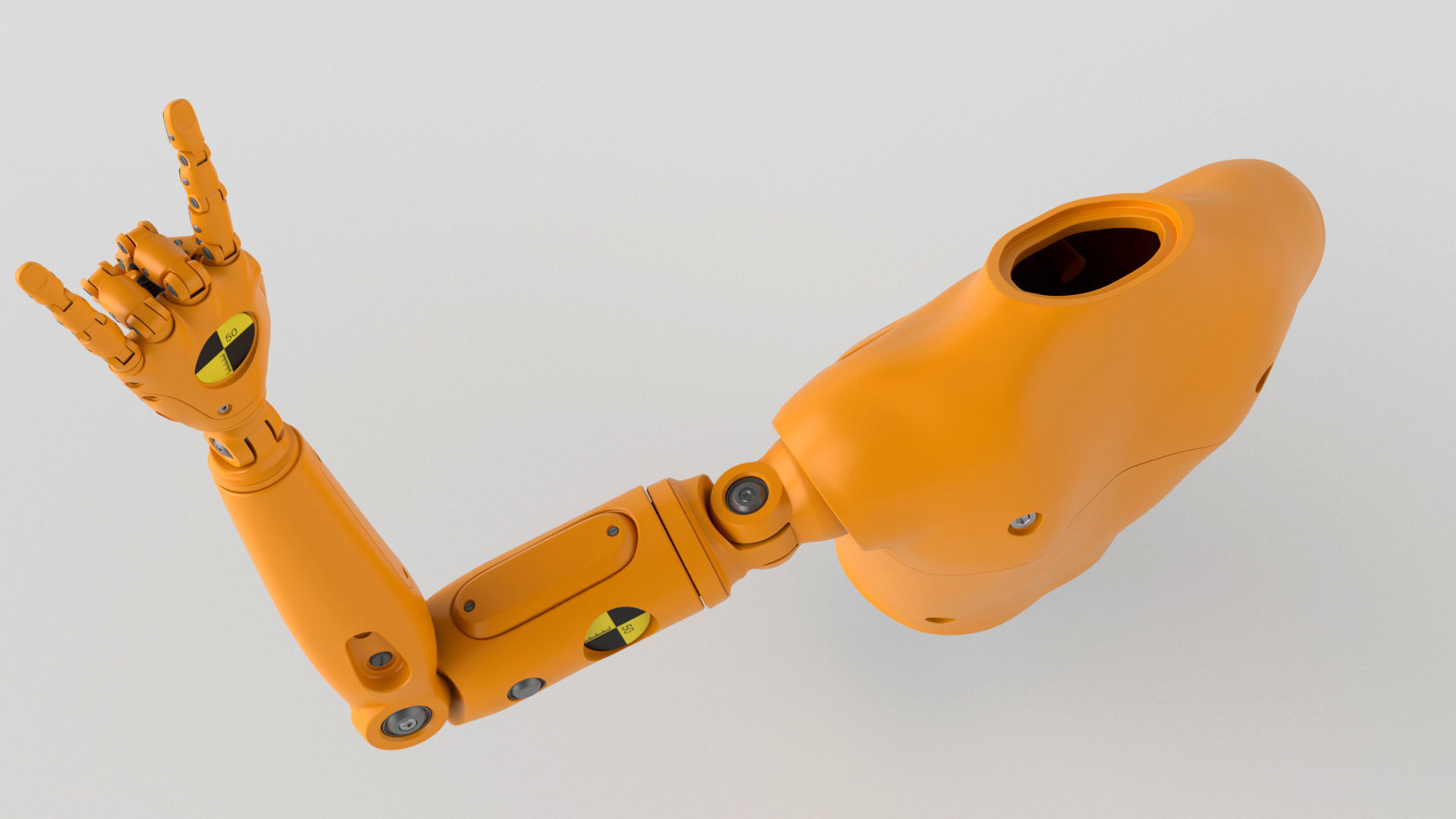 Crash Test Dummy Robot Android mechanical hand 3D model_10