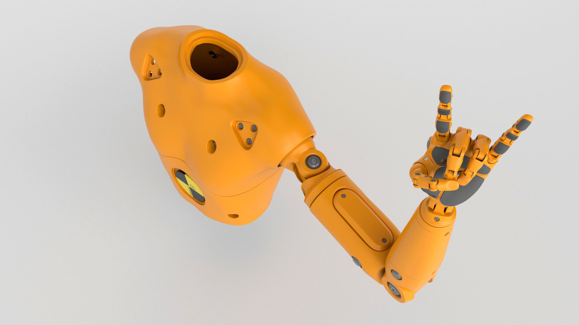 Crash Test Dummy Robot Android mechanical hand 3D model_9