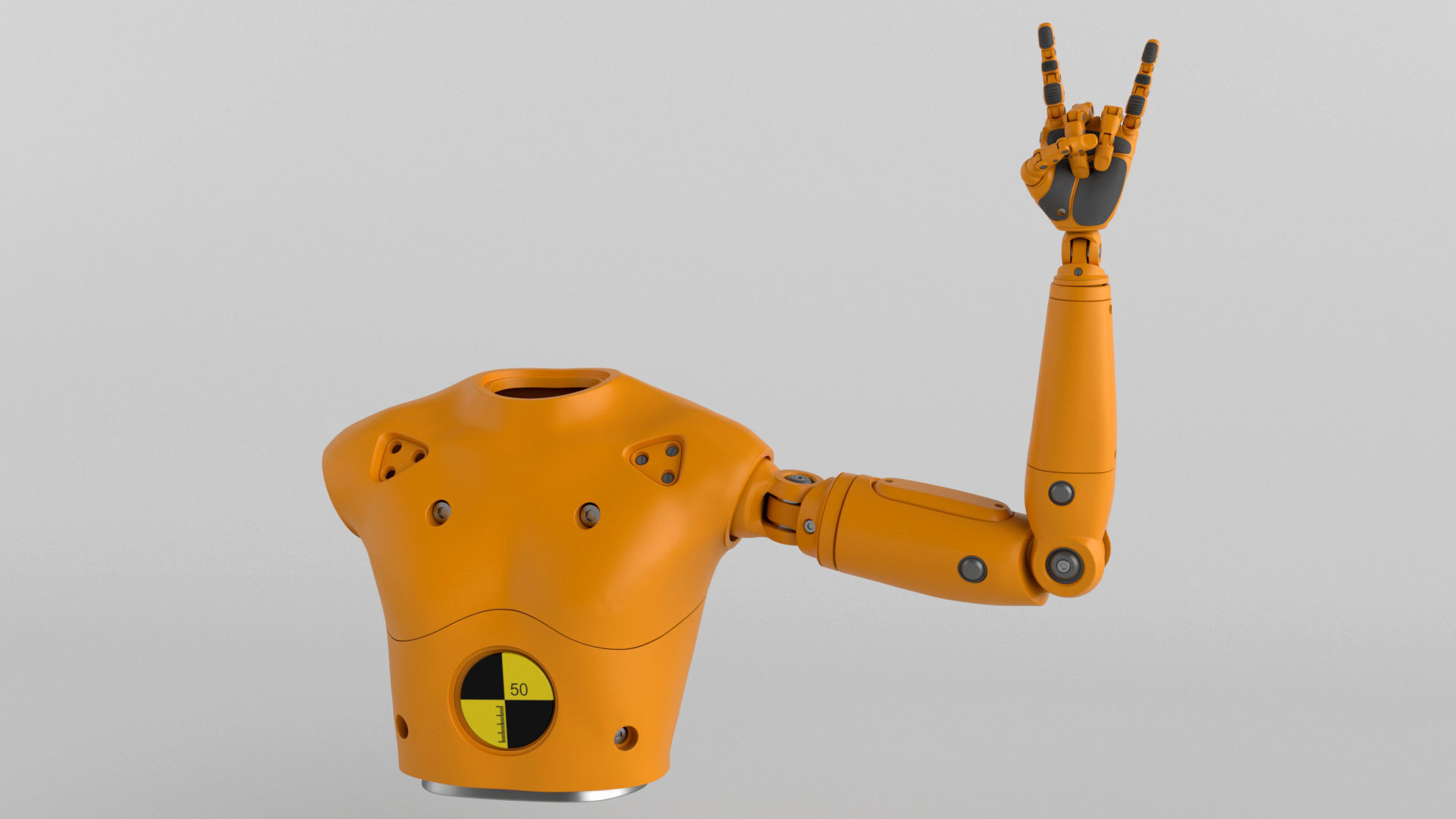 Crash Test Dummy Robot Android mechanical hand 3D model_4