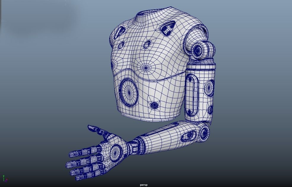 Crash Test Dummy Robot Android mechanical hand 3D model_22