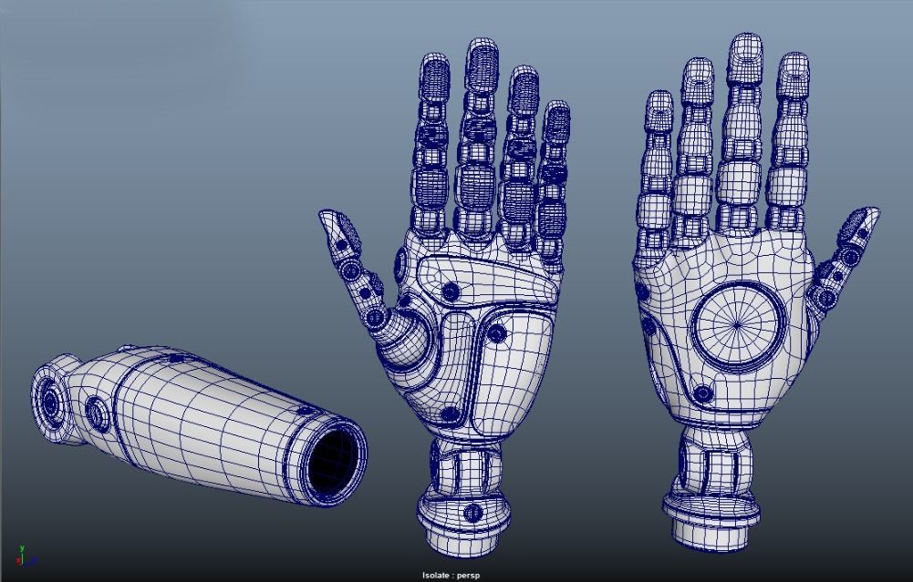 Crash Test Dummy Robot Android mechanical hand 3D model_20