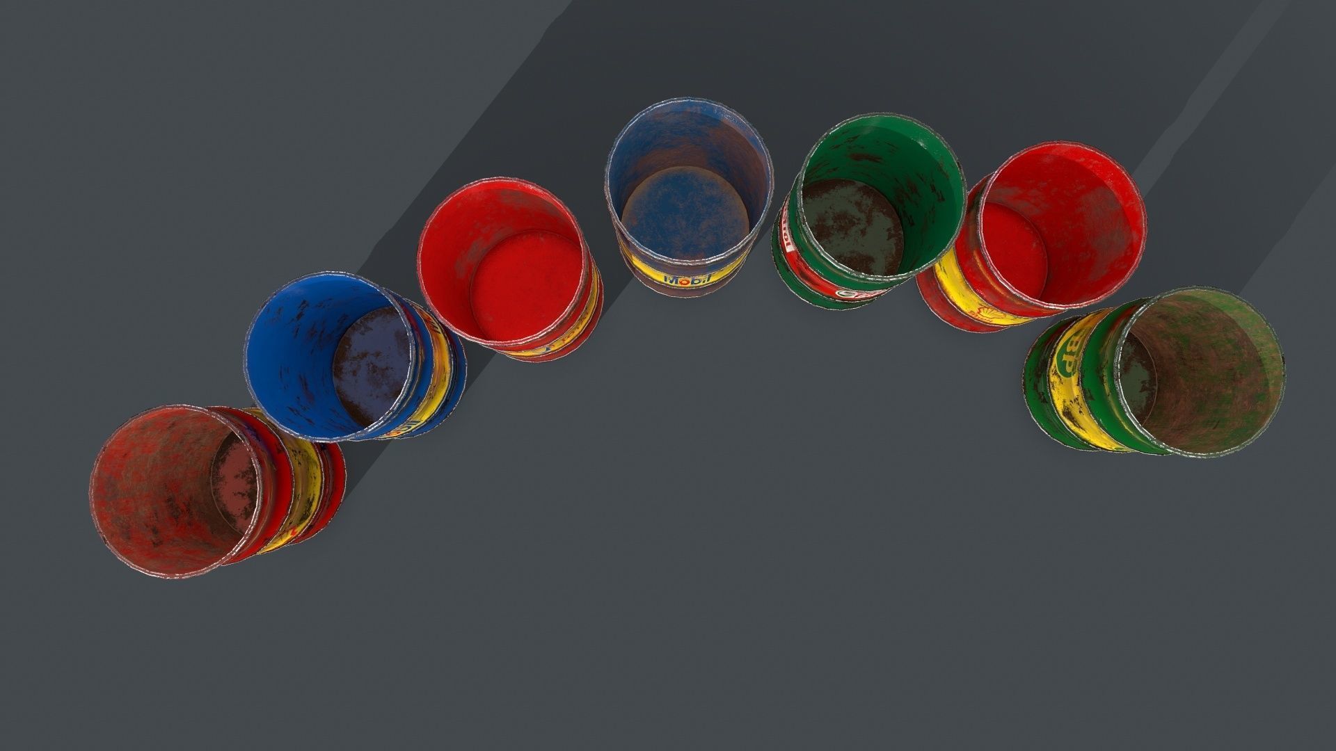 Barrel oil barrels Low-poly 3D model_2