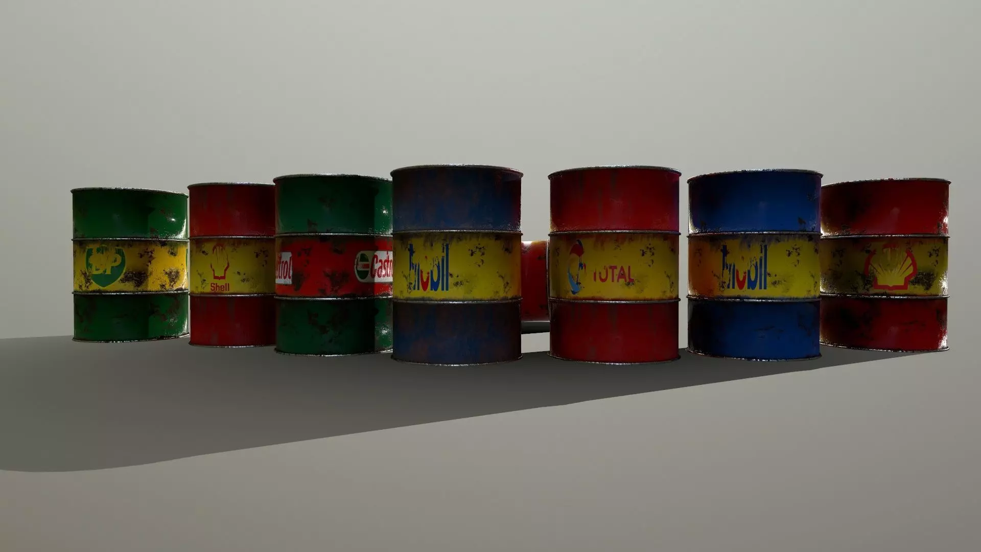 Barrel oil barrels Low-poly 3D model_0
