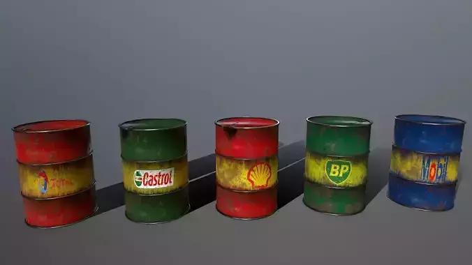 Barrel group of different colored barrels