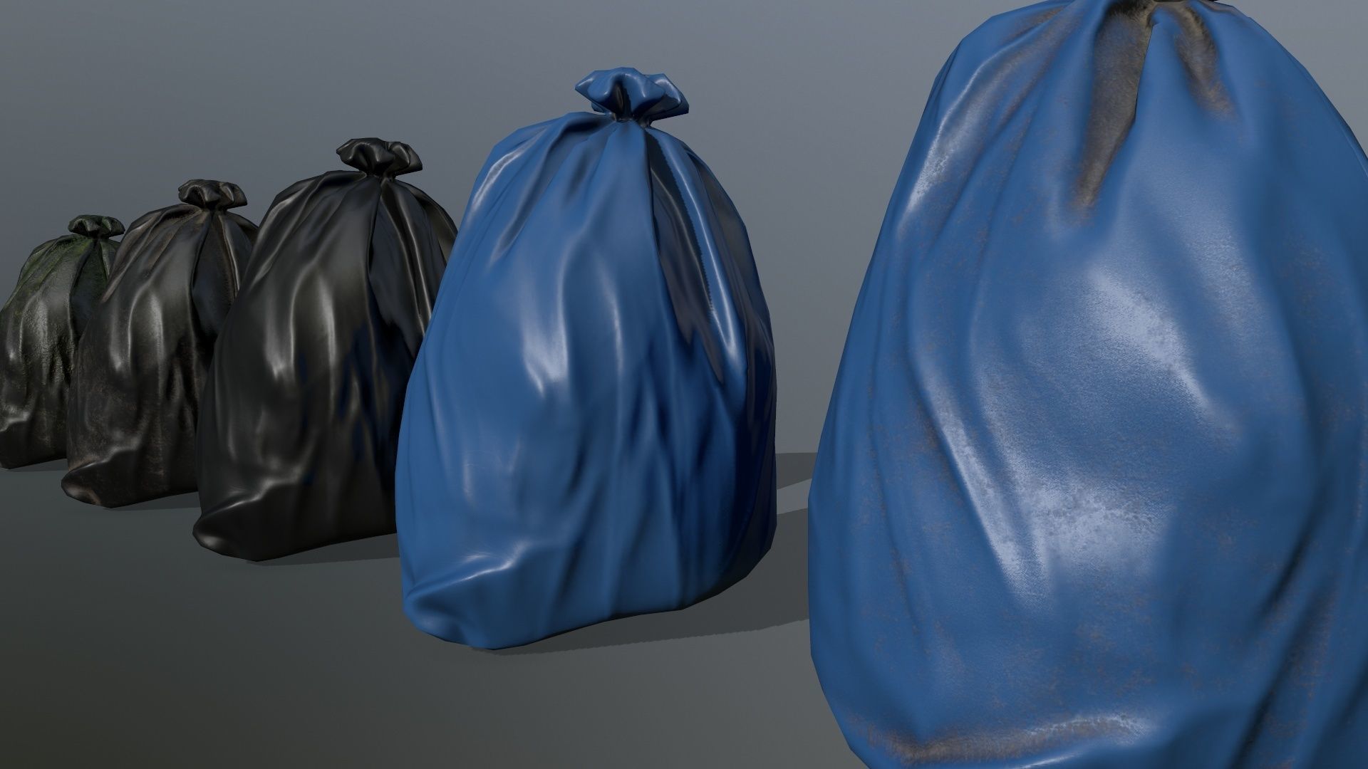 litter bag Low-poly 3D model_2