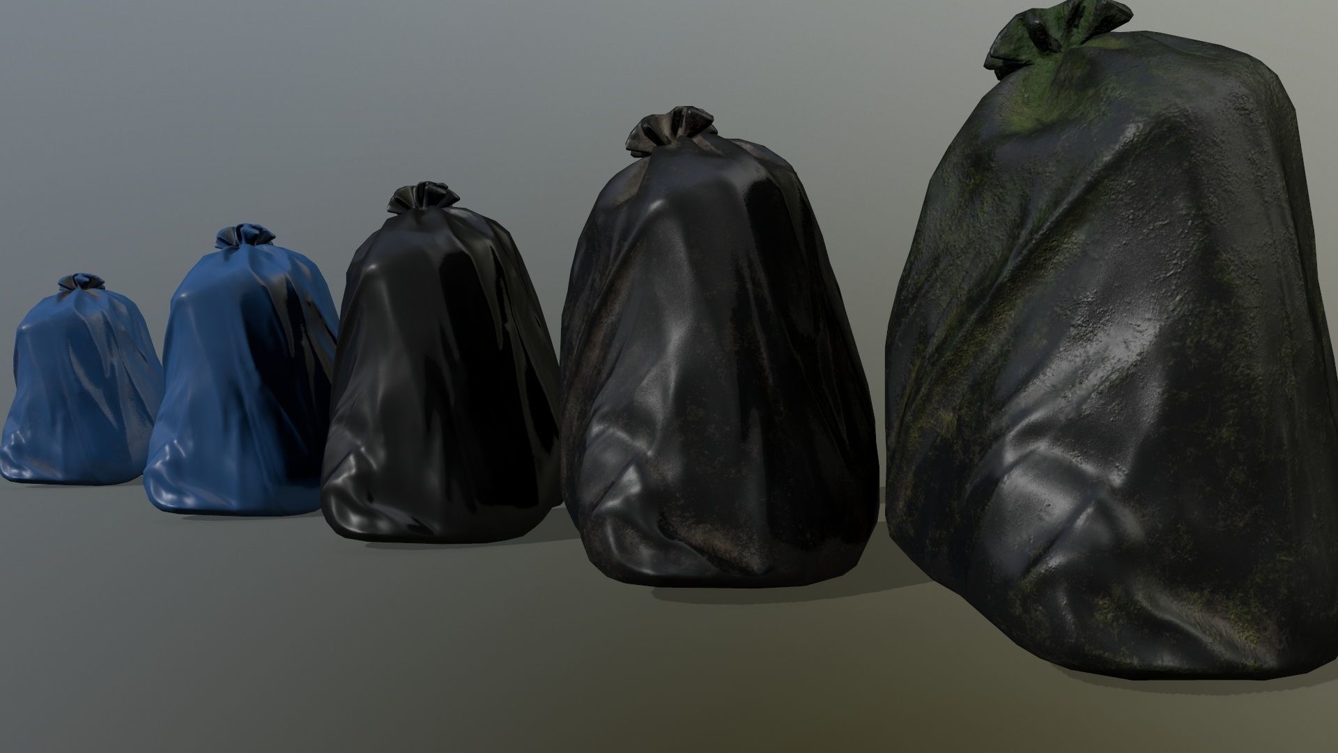 litter bag Low-poly 3D model_5