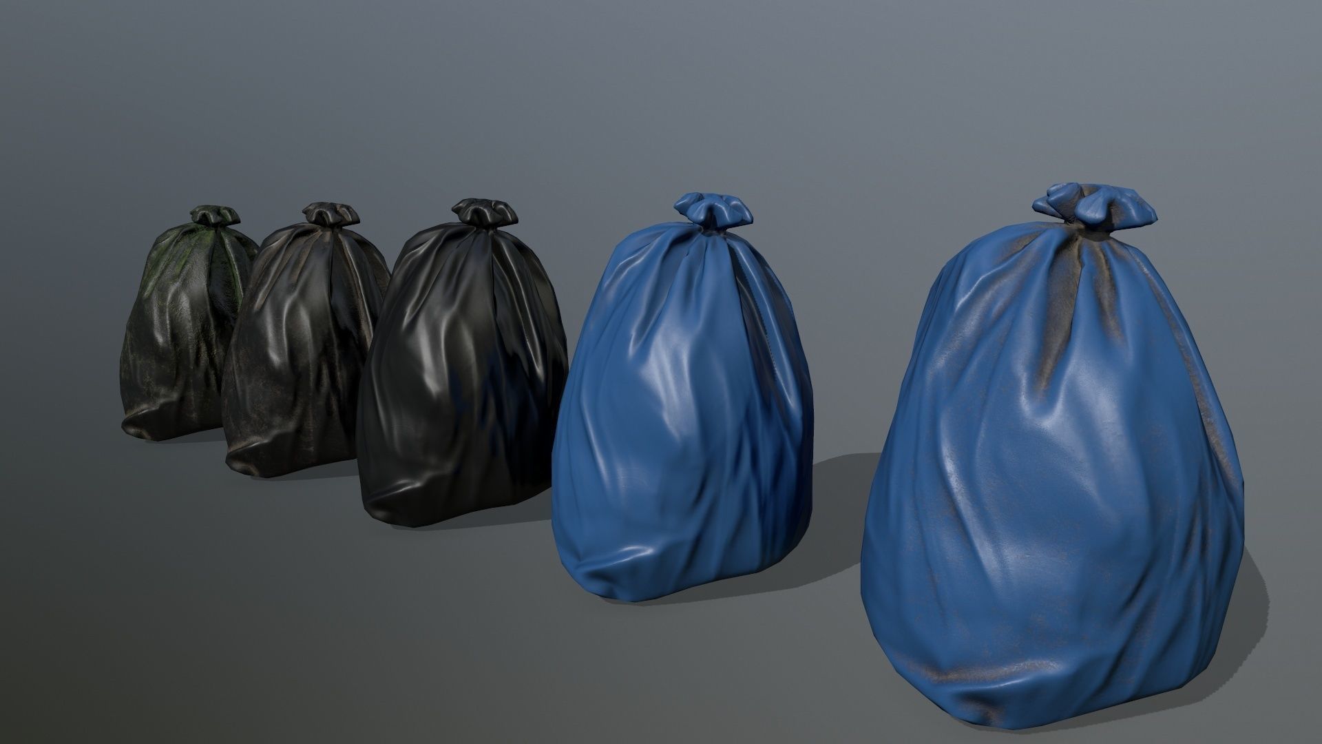litter bag Low-poly 3D model_1