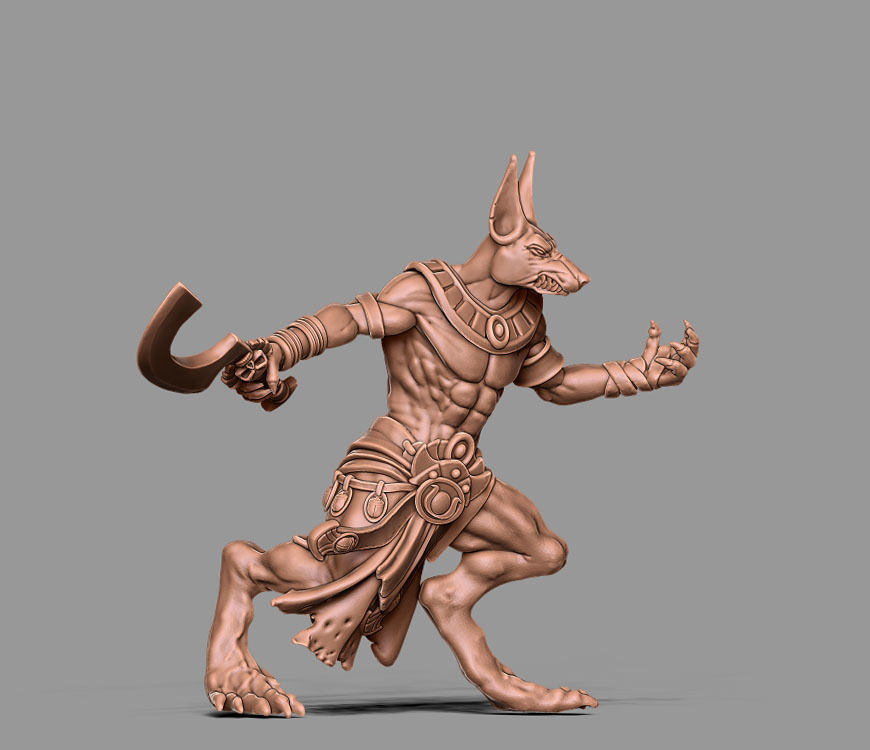 Anubis warrior 56mm - 3D print model 3D print model_7