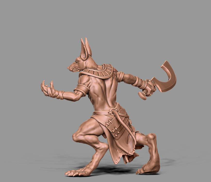 Anubis warrior 56mm - 3D print model 3D print model_11