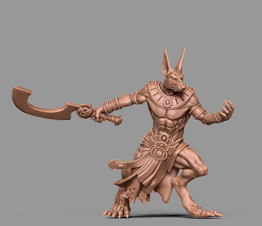 Anubis warrior 56mm - 3D print model 3D print model_9