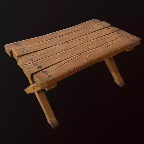 Wooden table Low-poly 3D model