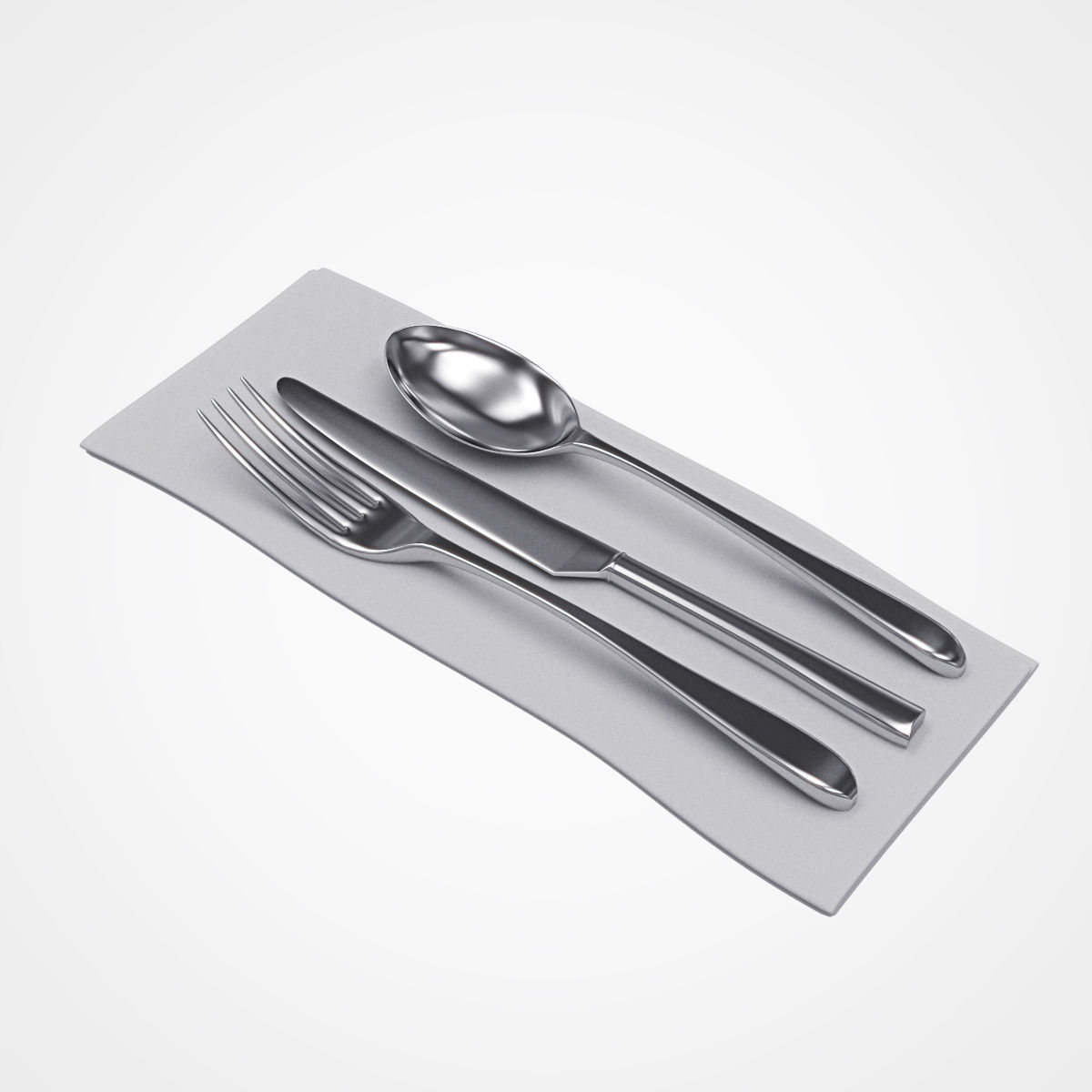 Napkin with Cutlery 3D model_7