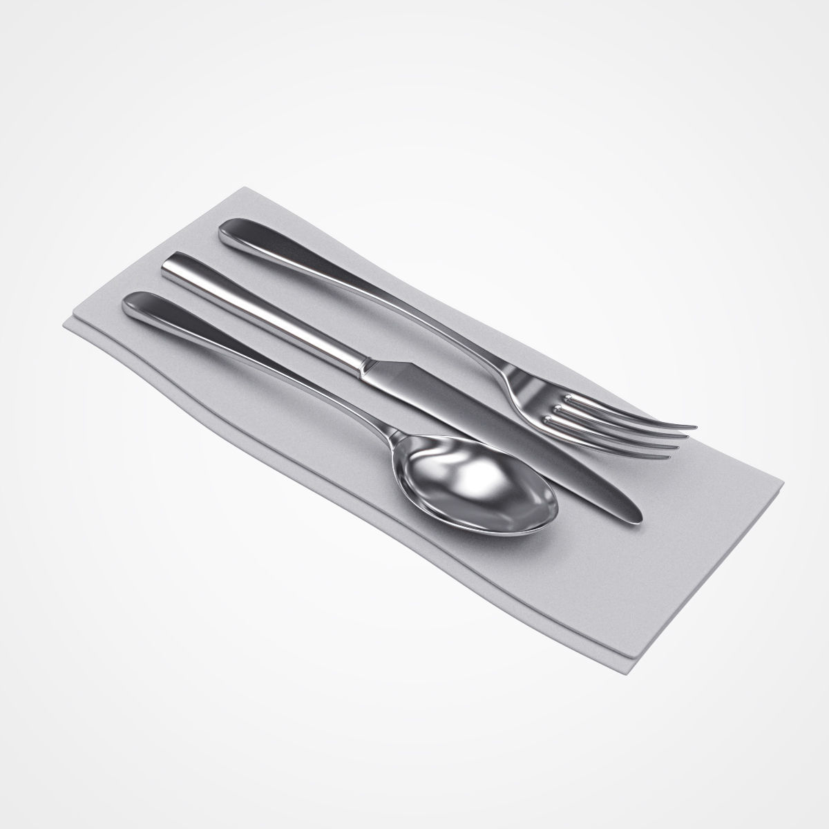 Napkin with Cutlery 3D model_5