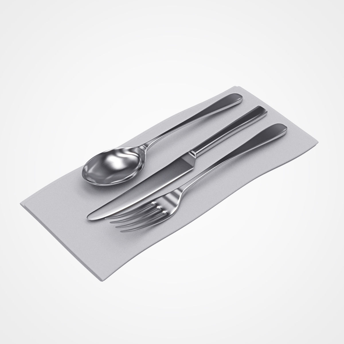 Napkin with Cutlery 3D model_6