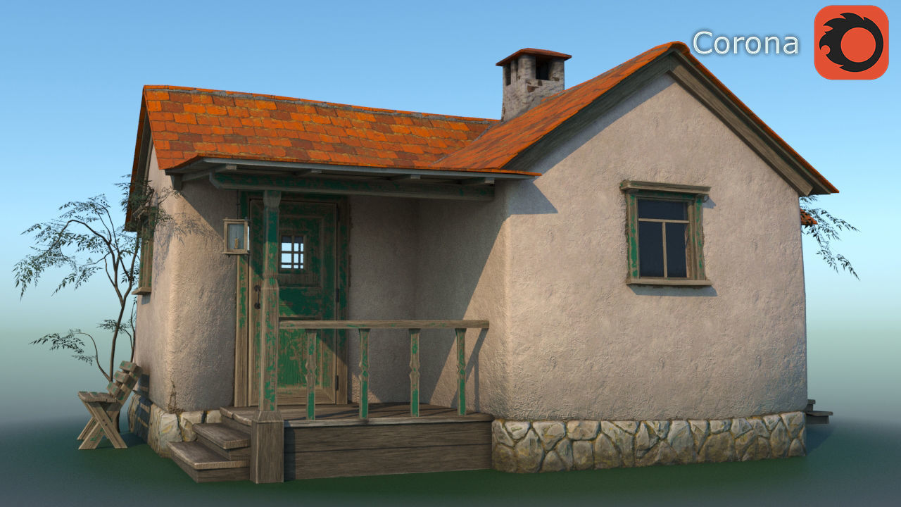 Country Cottage Free low-poly 3D model_6