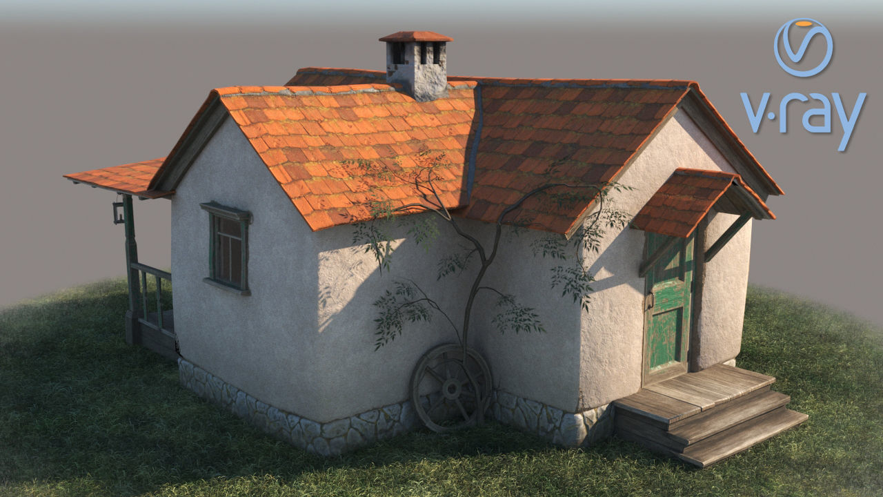 Country Cottage Free low-poly 3D model_3