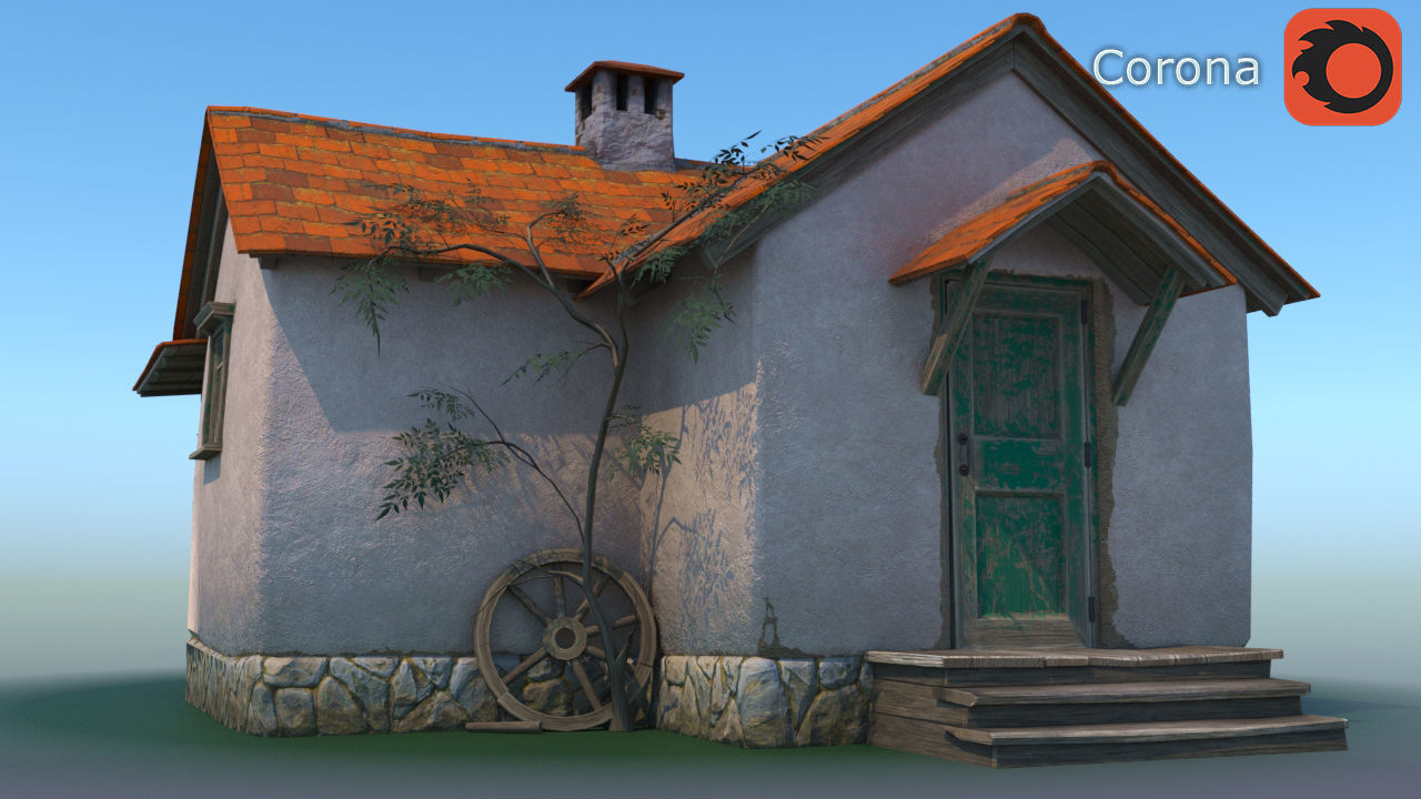Country Cottage Free low-poly 3D model_7